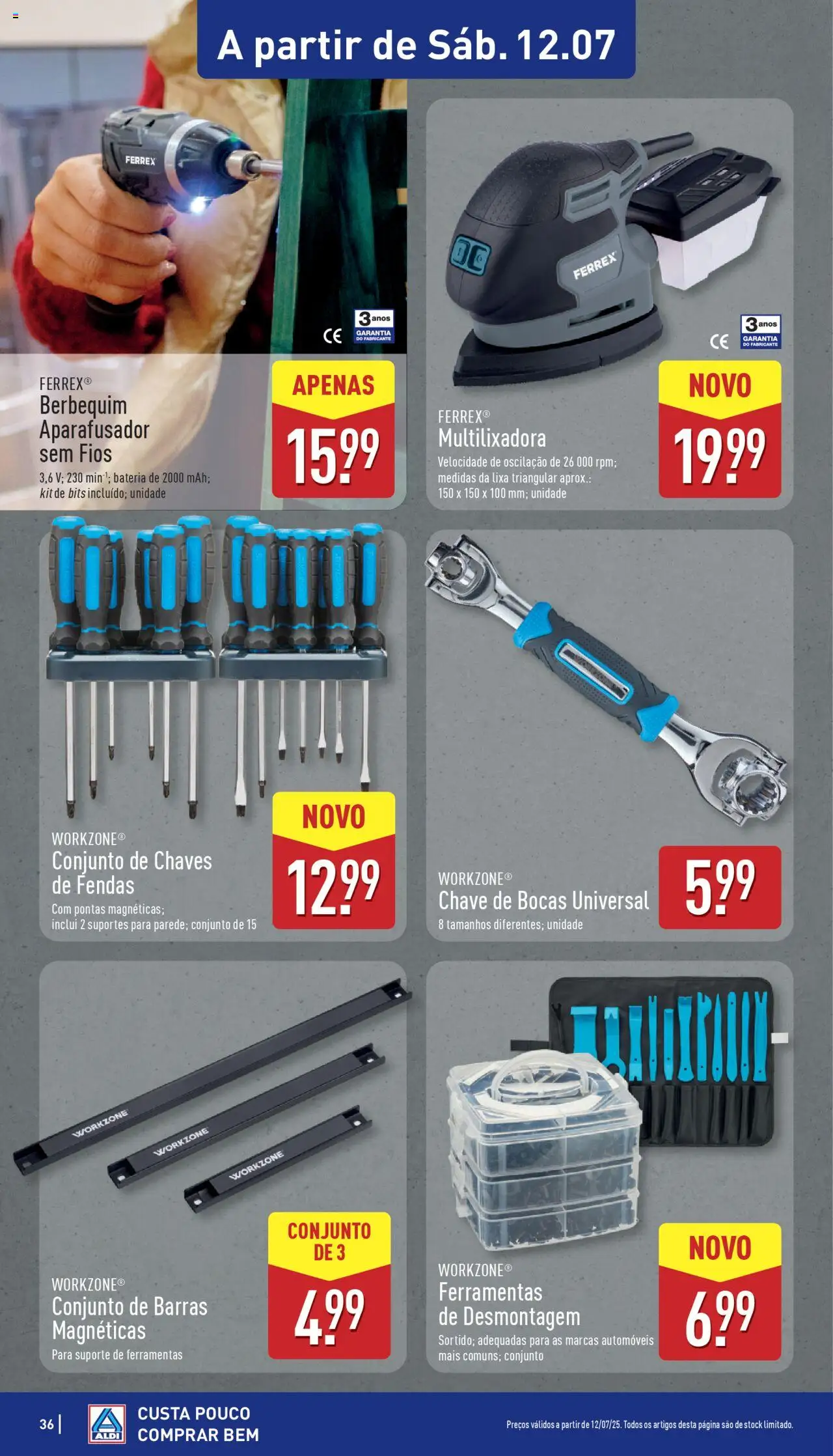 Aldi folheto │ válido de 07.07.2025 | Página: 36 | Produtos: Lixa, Ferramentas, Bateria