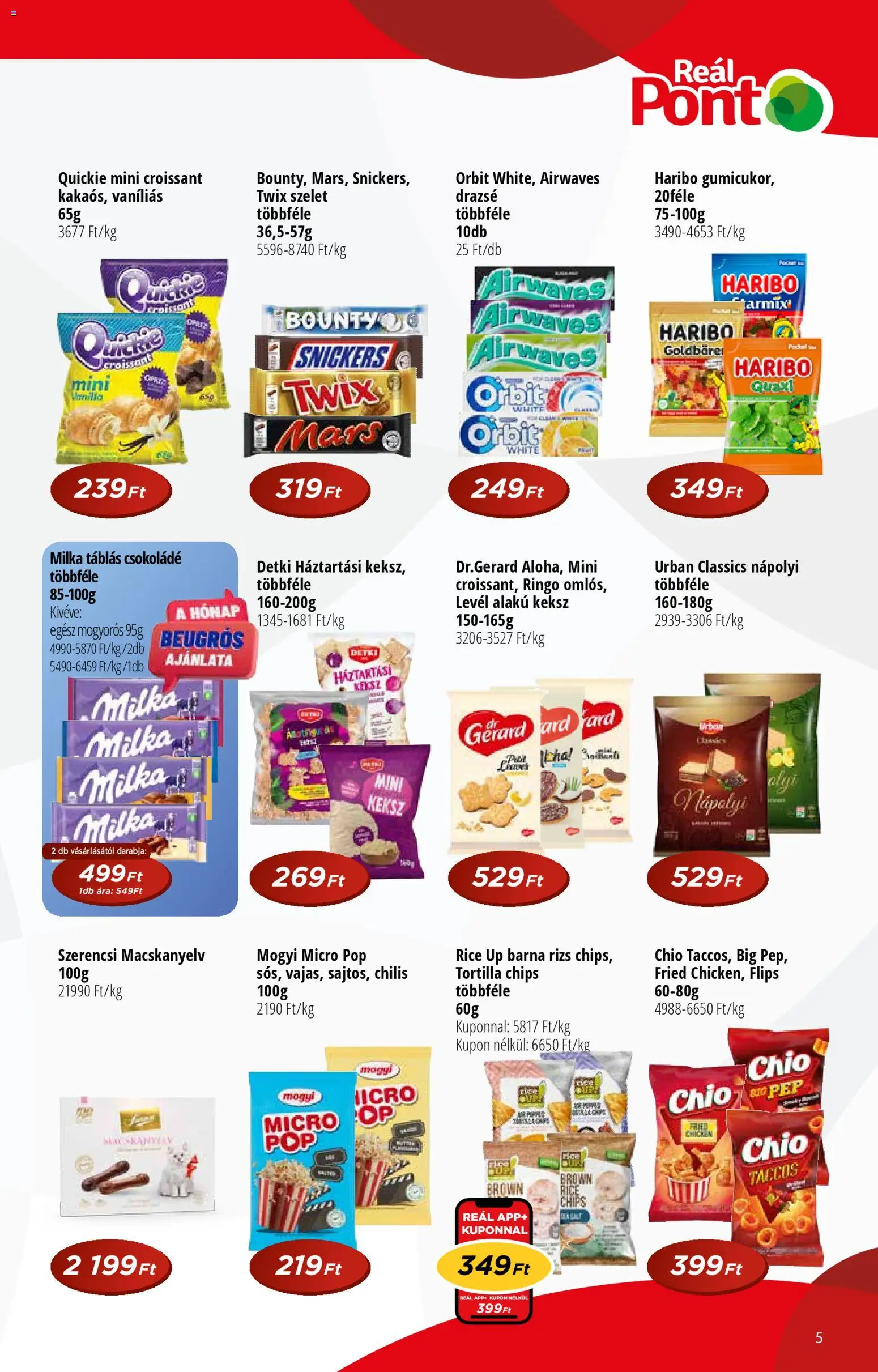 Reál akciós ujság - amely érvényes a következő dátumtól: 15.04.2026 | Oldal: 5 | Termékek: Chips, Croissant, Csokoládé, Rizs