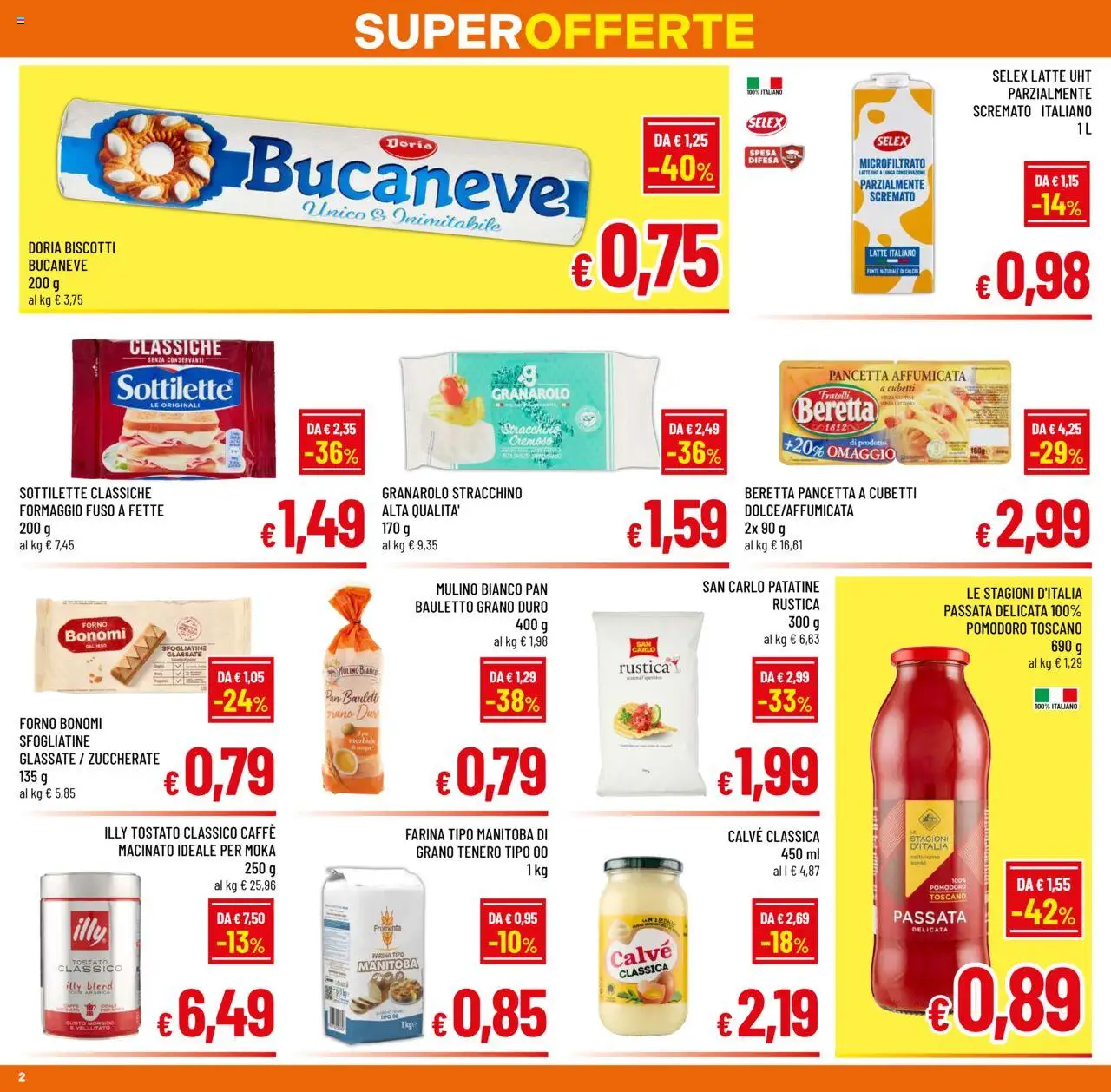 Volantino A&O del 15.09.2025 | Pagina: 2 | Prodotti: Caffè, Latte, Farina, Macinato