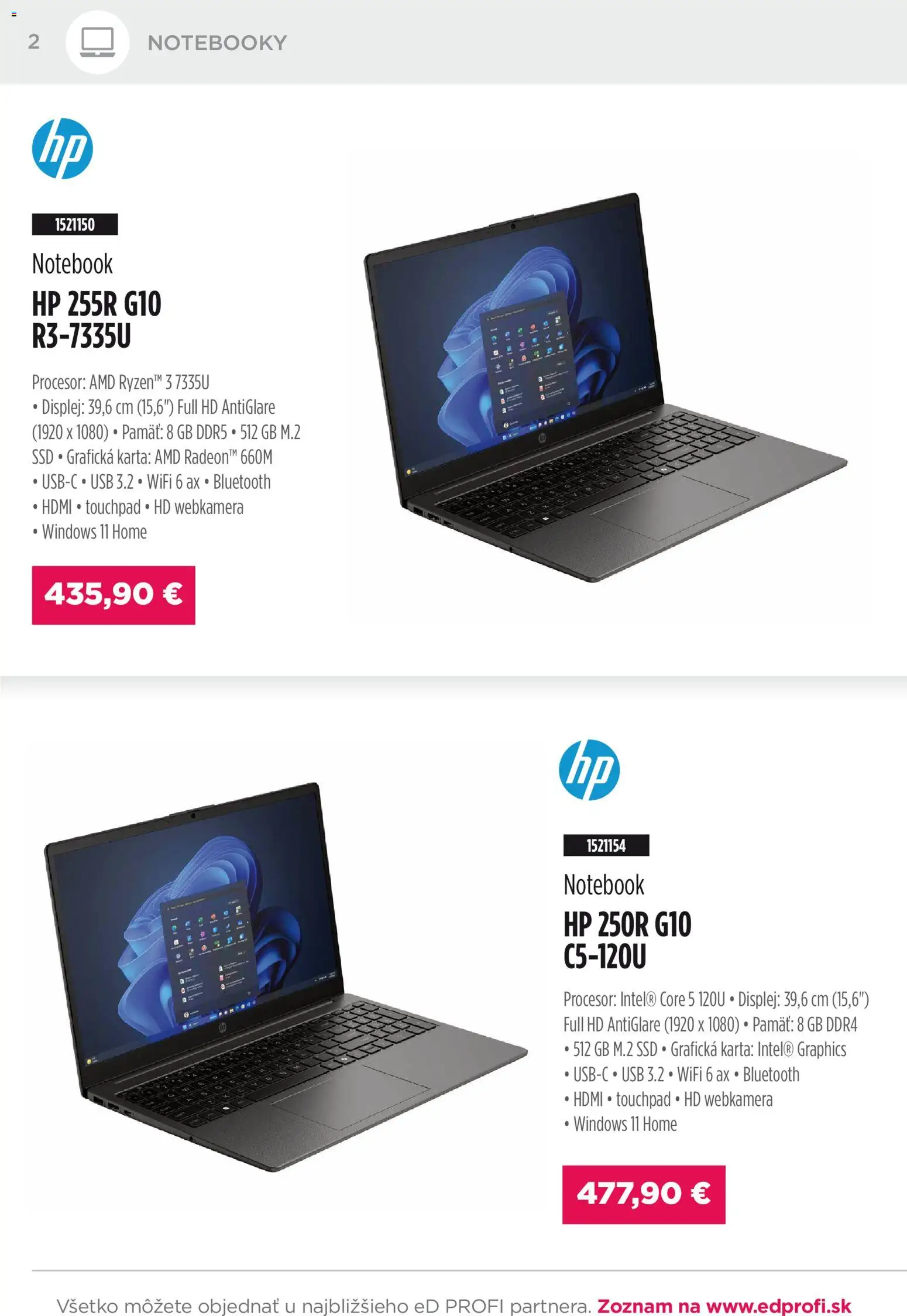 Nové ED Profi akcie – leták je platný od 01.01.2026 | Strana: 2 | Produkty: Bluetooth, Notebook, USB