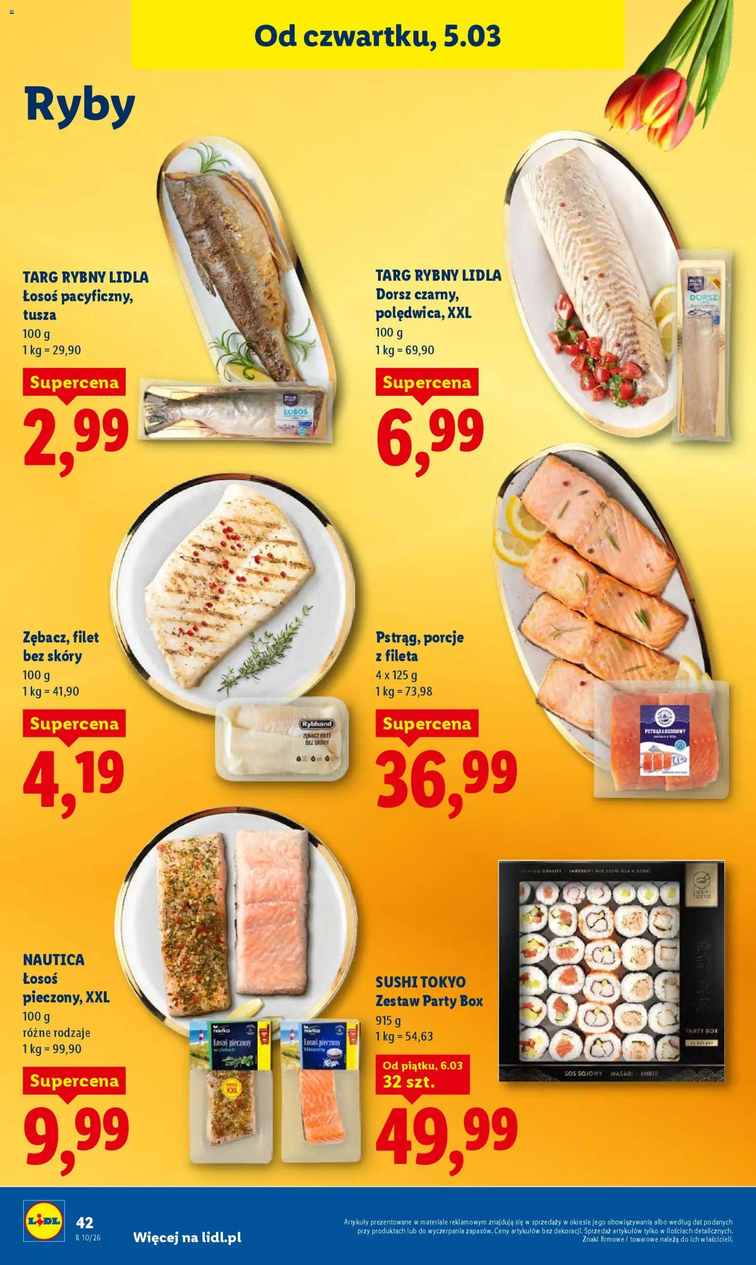 Lidl Polsko leták od 05.03.2026 | Strana: 44 | Produkty: Box, Losos, Sushi, Filet