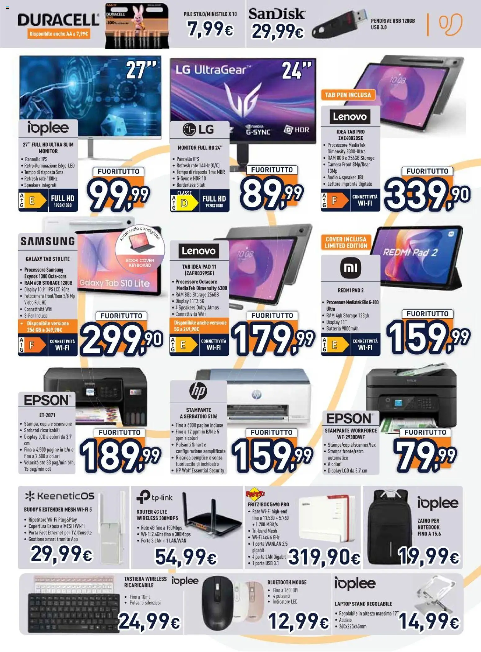 Volantino Unieuro del 29.12.2025 | Pagina: 13 | Prodotti: Monitor, Notebook, Speaker, USB
