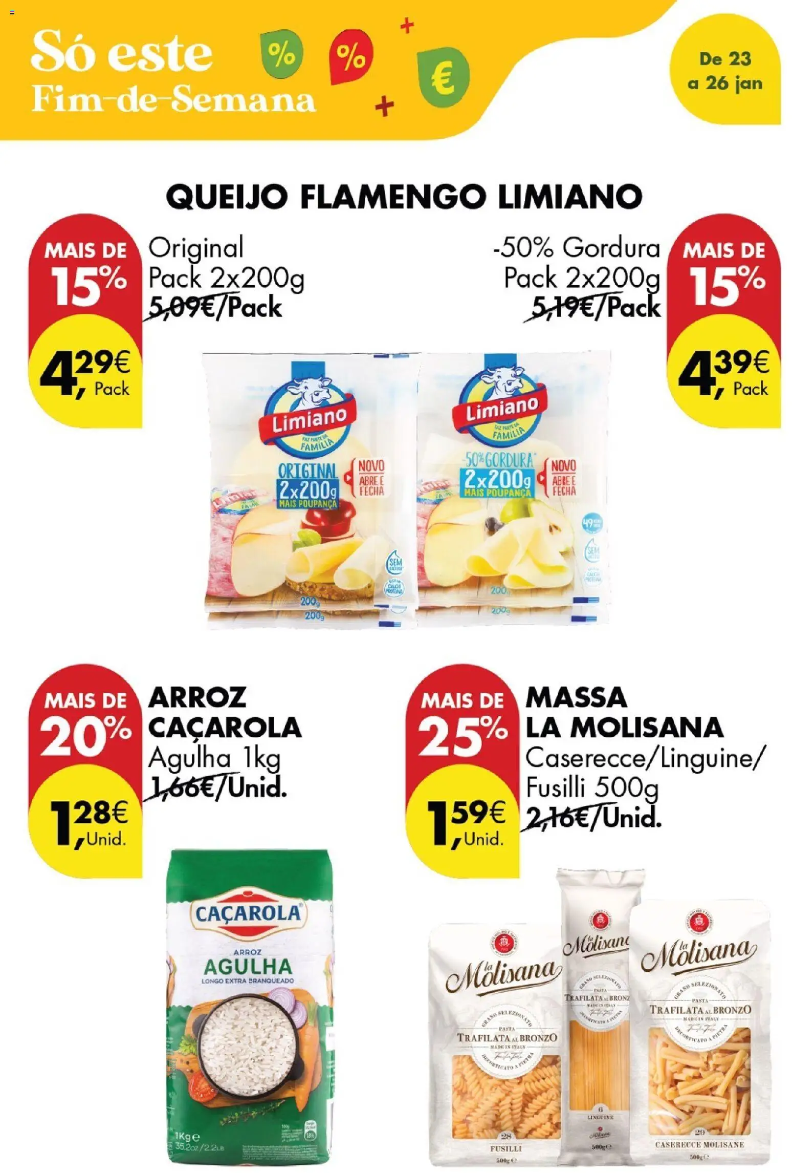 Pingo Doce Poupe este Fim de Semana │ válido de 23.01.2026 | Página: 14 | Produtos: Queijo, Arroz, Massa