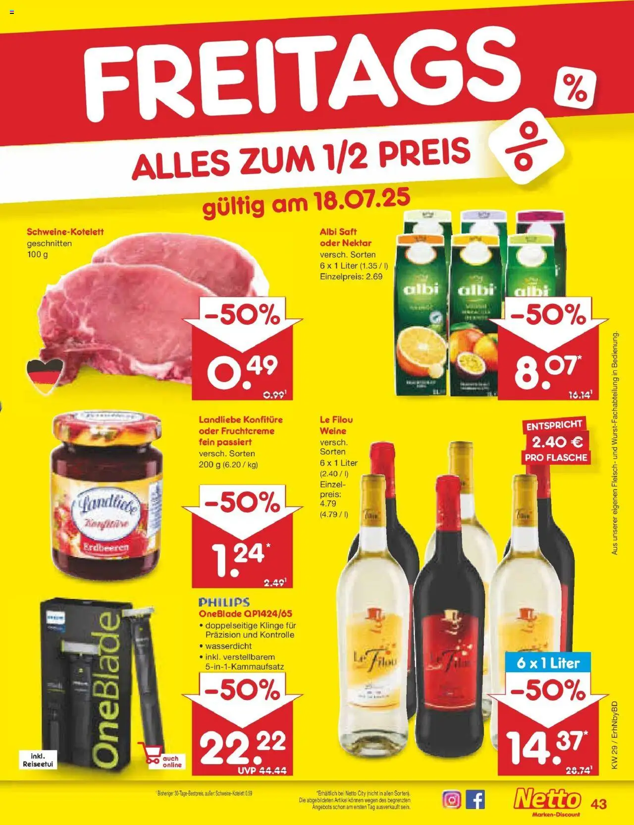 Netto Marken-Discount prospekt Ergolding	 - gültig ab dem 13.07.2025 | Seite: 65 | Produkte: Philips, Le filou, Saft, Erdbeeren