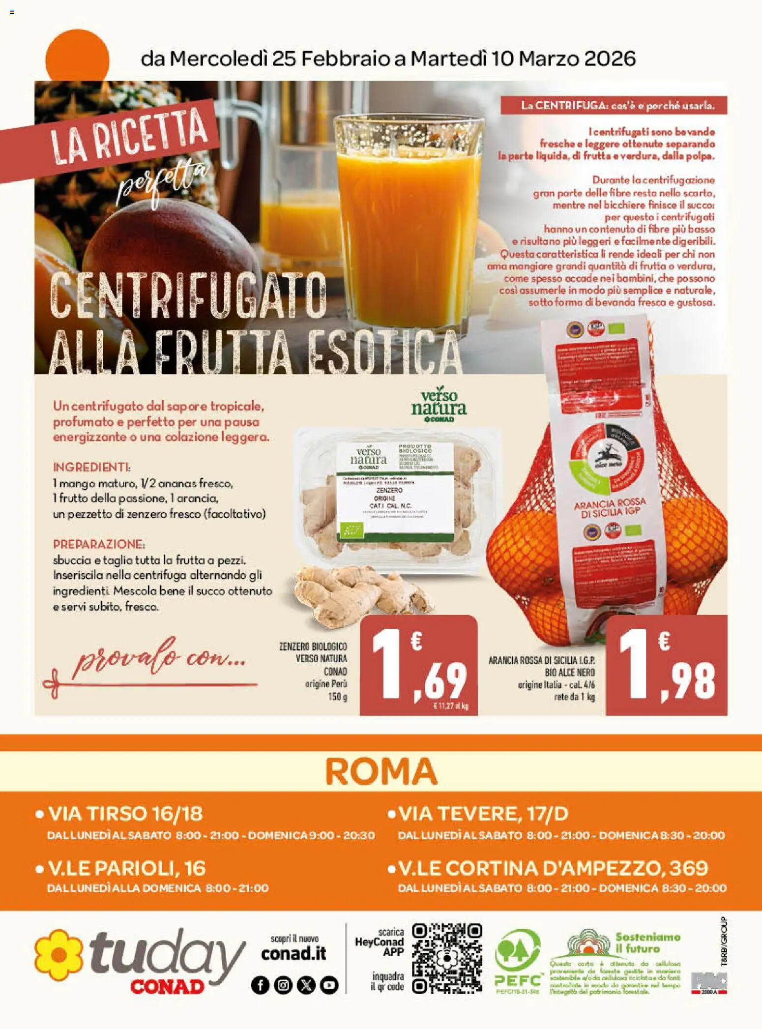 Volantino Conad del 25.02.2026 | Pagina: 16 | Prodotti: Succo, Centrifuga, Frutta, Mango