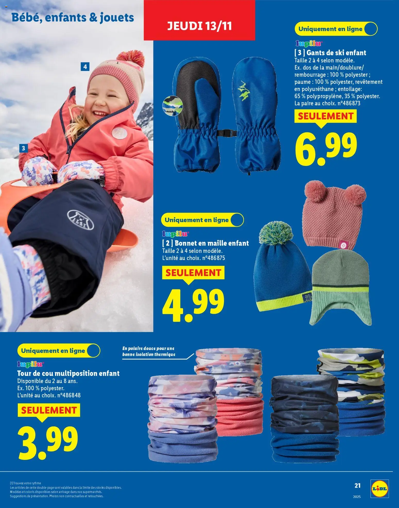 {H1} | Page: 21 | Produits: Bonnet, Jouets, Ski, Gants