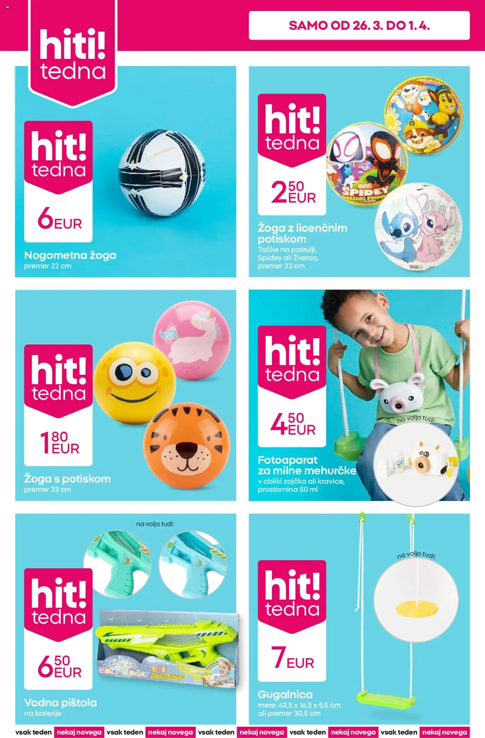 Novi Pepco katalog ponudbe – veljaven od 26.03.2026 | Stran: 2 | Izdelki: Gugalnica, Baterije