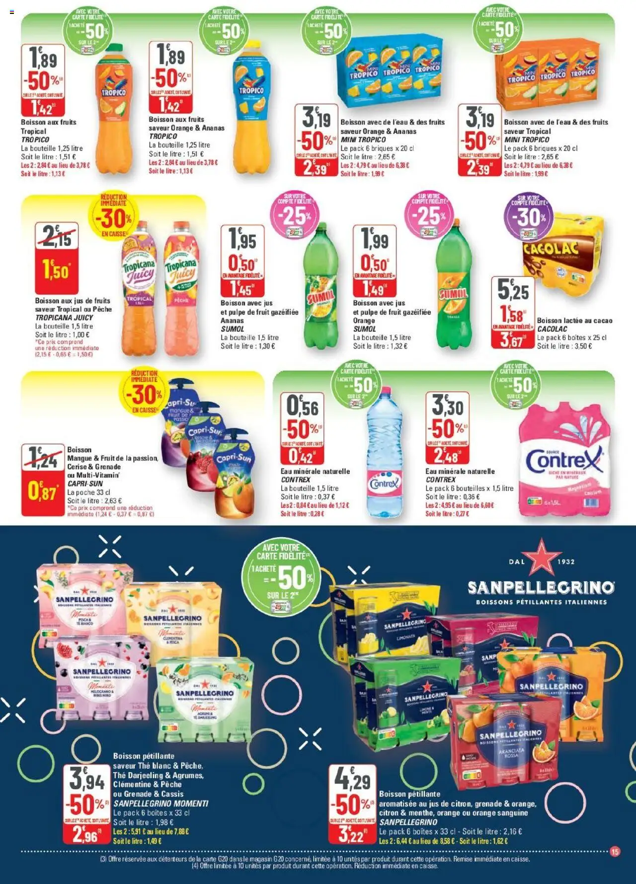  | Page: 15 | Produits: Eau minérale, Mangue, Jus, Thé