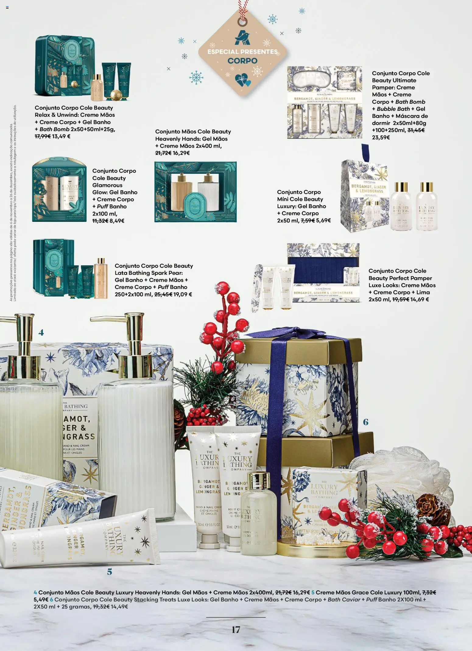 Auchan - Vem aí o Natal │ válido de 06.11.2025 | Página: 17 | Produtos: Puff, Banho, Creme