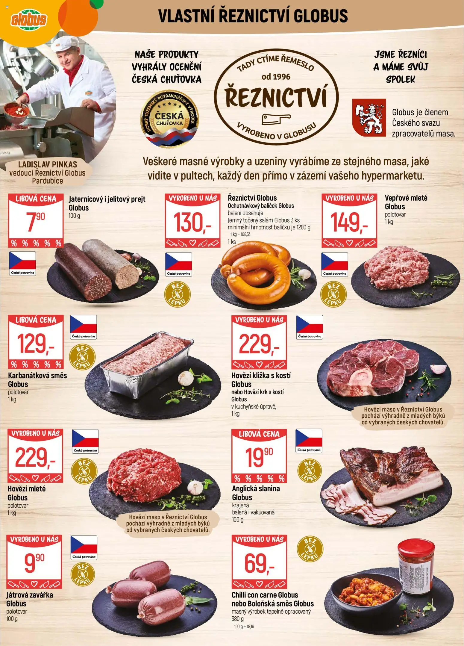 Globus leták - Pardubice od 02.01.2026 | Strana: 5 | Produkty: Globus, Hovězí kližka, Chilli con carne, Maso