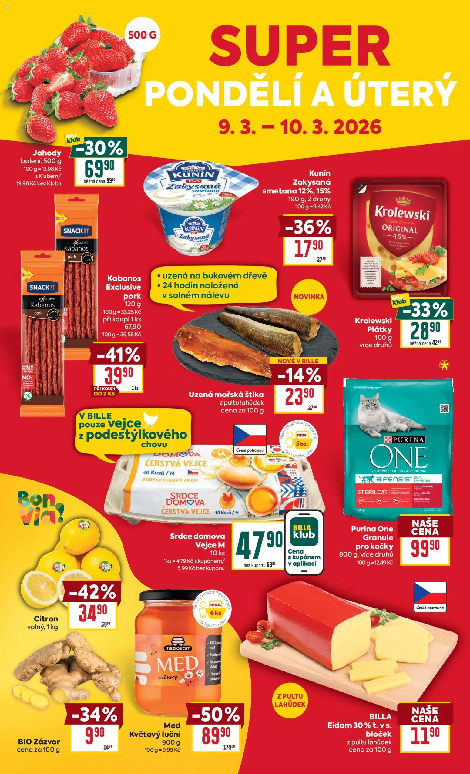 Billa Velký leták od 04.03.2026 | Strana: 30 | Produkty: Hovězí, Smetana, Kabanos, Zázvor