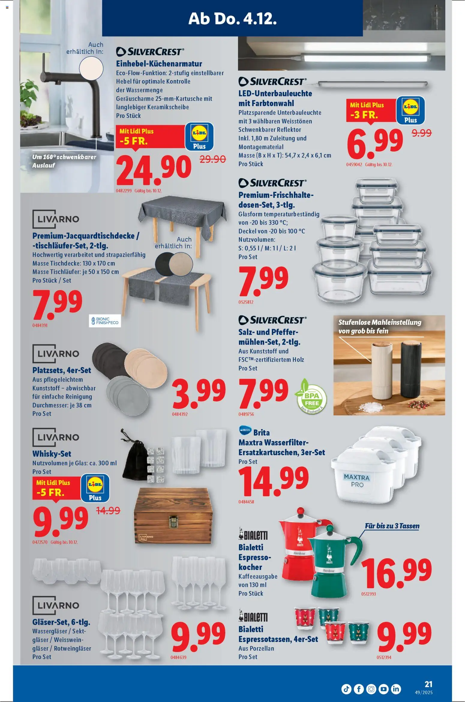 Lidl Aktionen – gültig ab 04.12.2025 | Seite: 21 | Produkte: Kocher, Weißwein, Sekt, Pfeffer