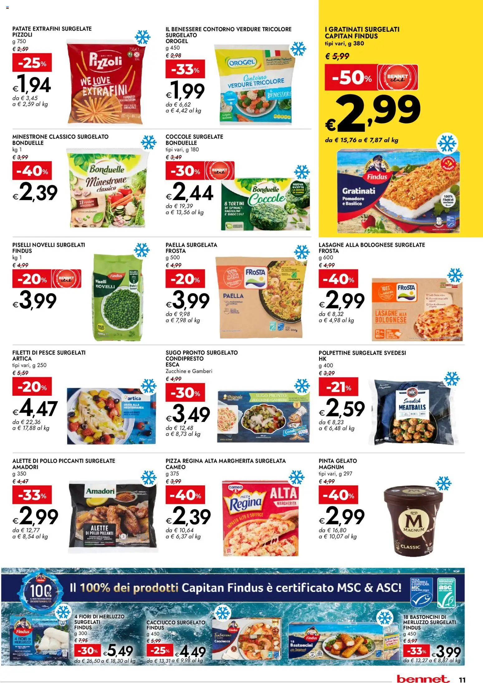 Volantino bennet del 15.01.2026 | Pagina: 11 | Prodotti: Minestrone, Merluzzo, Patate, Basilico