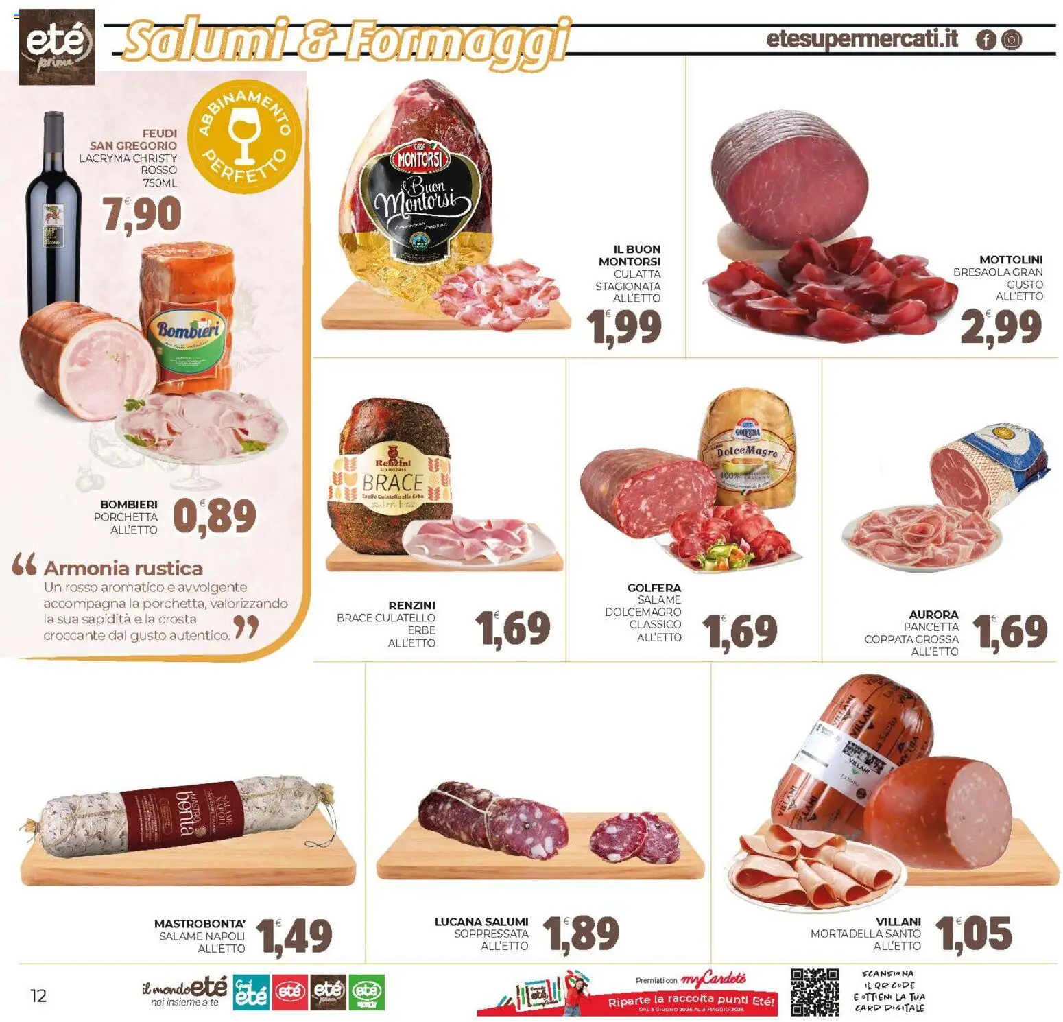 Volantino Eté del 02.12.2025 | Pagina: 12 | Prodotti: Porchetta, Salame, Pancetta, The