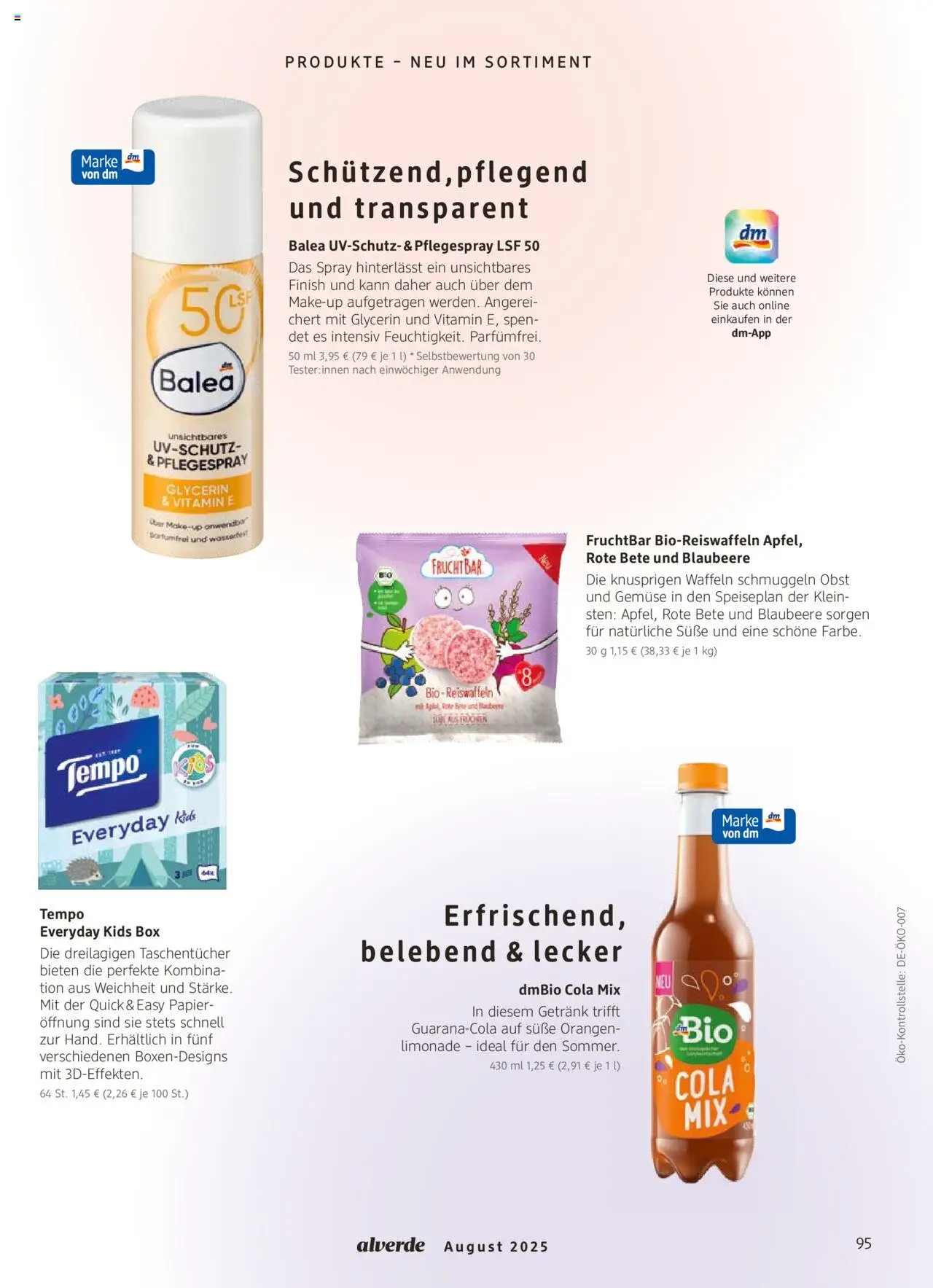 dm drogerie Prospekt 	 - gültig ab dem 01.08.2025 | Seite: 95 | Produkte: Cola, Box, Limonade, Gemüse