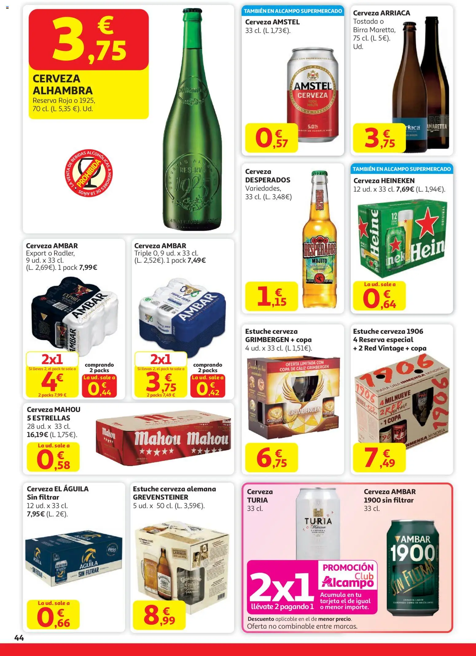 Alcampo - HG Unico │ válido desde el 11.12.2025 | Página: 44 | Productos: Cerveza, Té, Παρμεζάνα, Σπανάκι