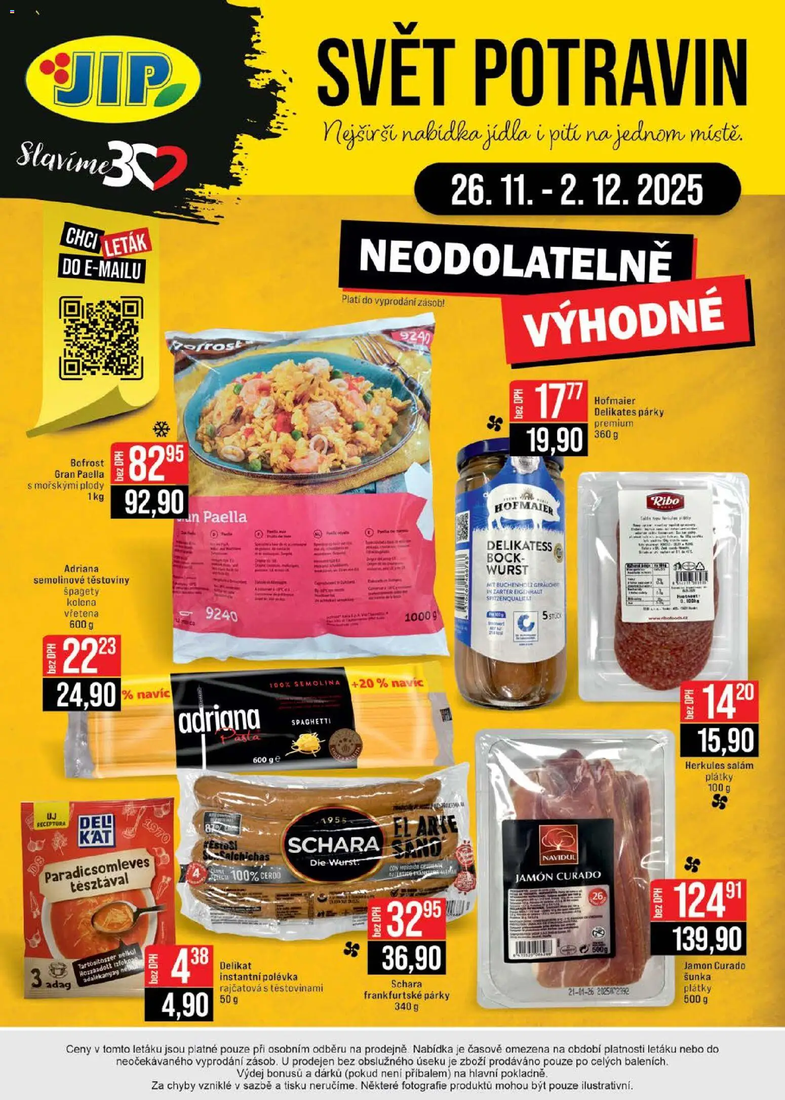 Jip leták - Cash & Carry od 26.11.2025 | Strana: 28 | Produkty: Šunka, Těstoviny, Paella, Jamon