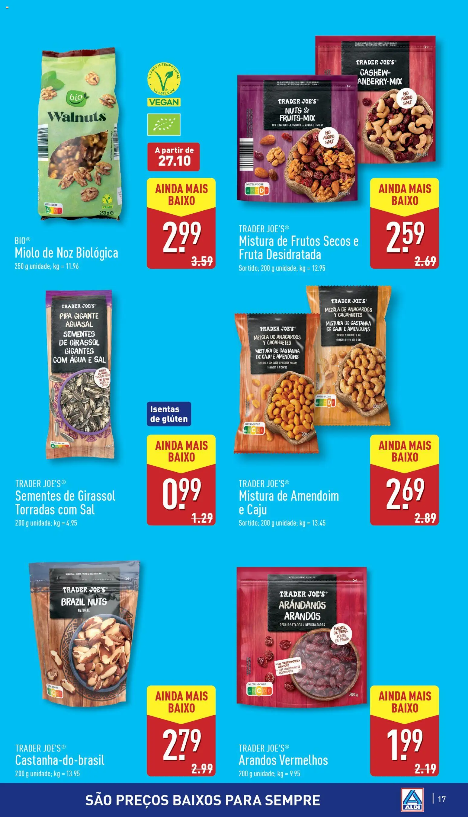 Aldi folheto │ válido de 22.10.2025 | Página: 17 | Produtos: Agua, Amendoins, Sal