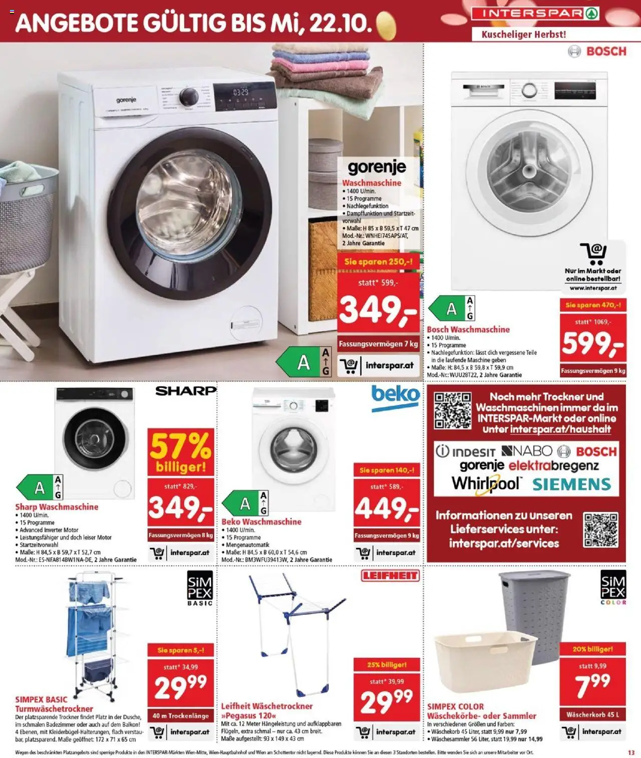 Interspar Flugblatt - Burgenland Nord gültig ab 02.10.2025 | Seite: 13 | Produkte: Waschmaschine, Trockner
