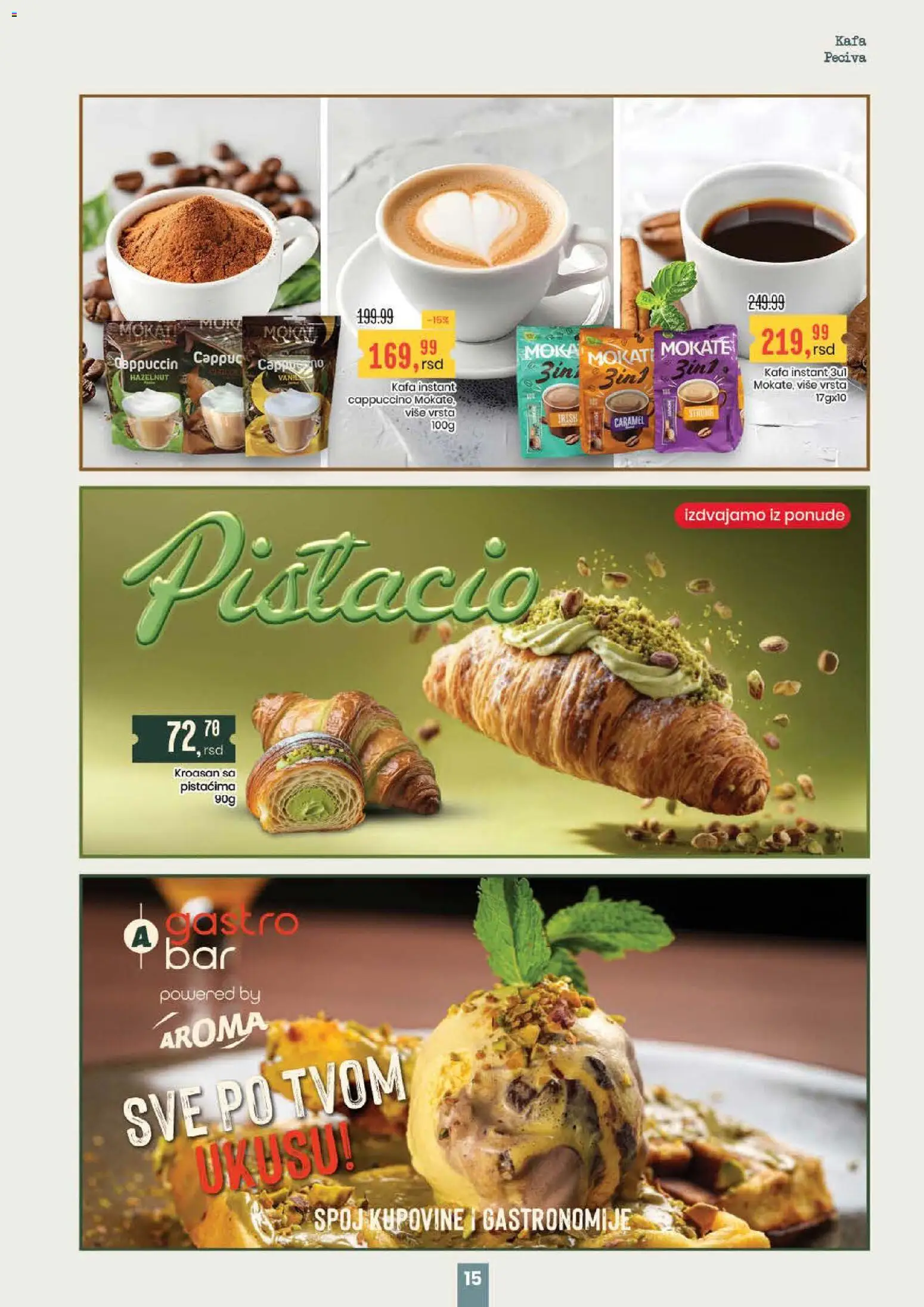 Aroma Market katalog - važi od 22.01.2026 | Strana: 15 | Proizvode: Kroasan, Kafa