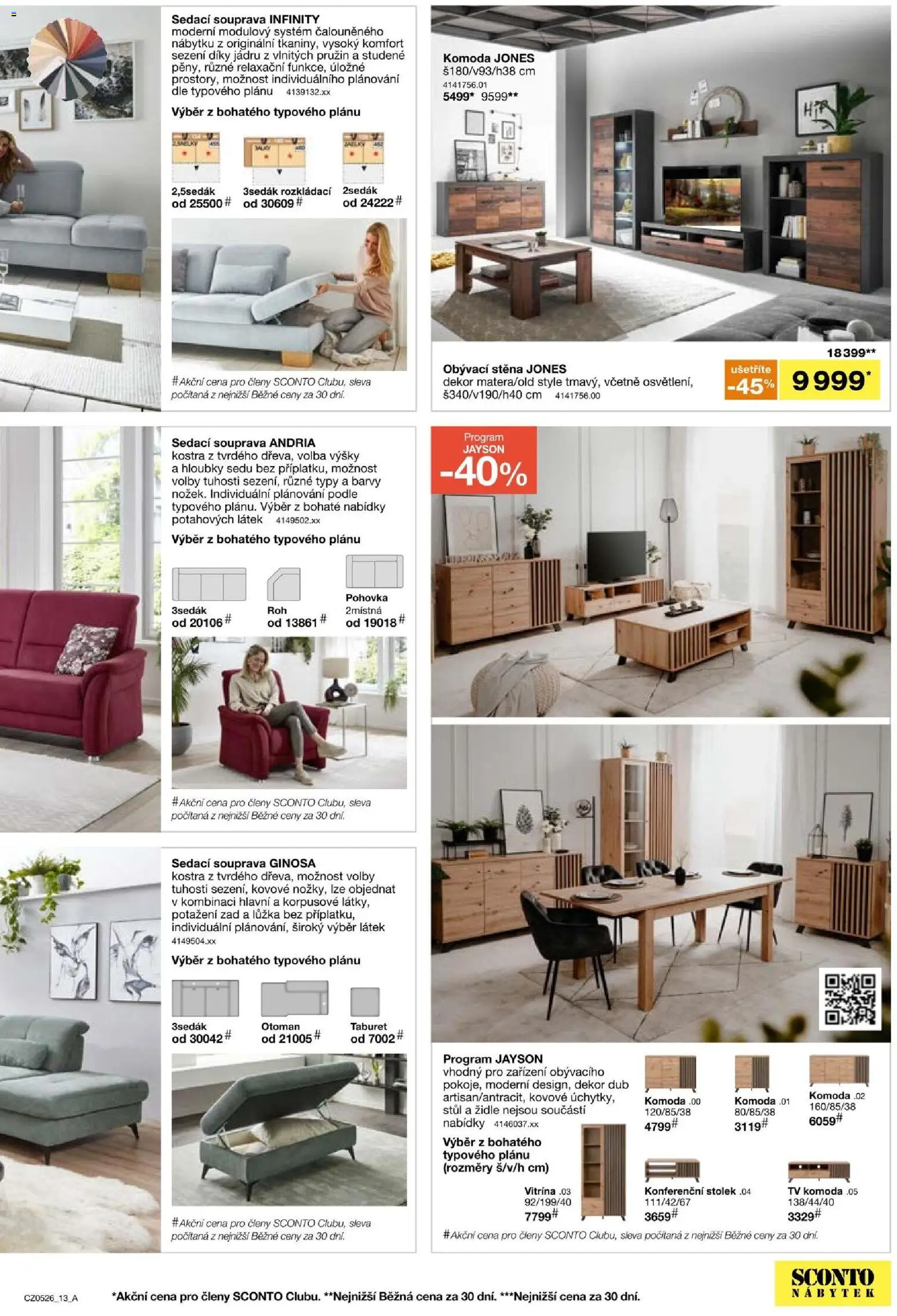 Sconto nábytek leták od 25.03.2026 | Strana: 13 | Produkty: Sedací souprava, Obývací stěna, Židle, Barvy