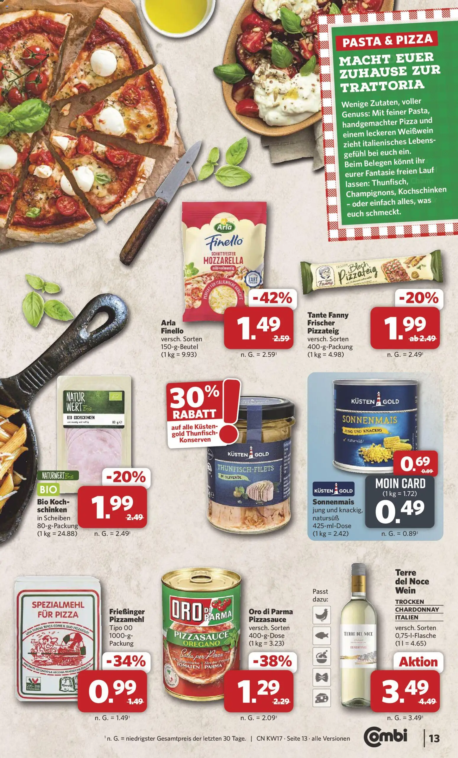 Combi Prospekt 	 – gültig ab 20.04.2026 | Seite: 13 | Produkte: Thunfisch, Weißwein, Olivenol, Oro di parma