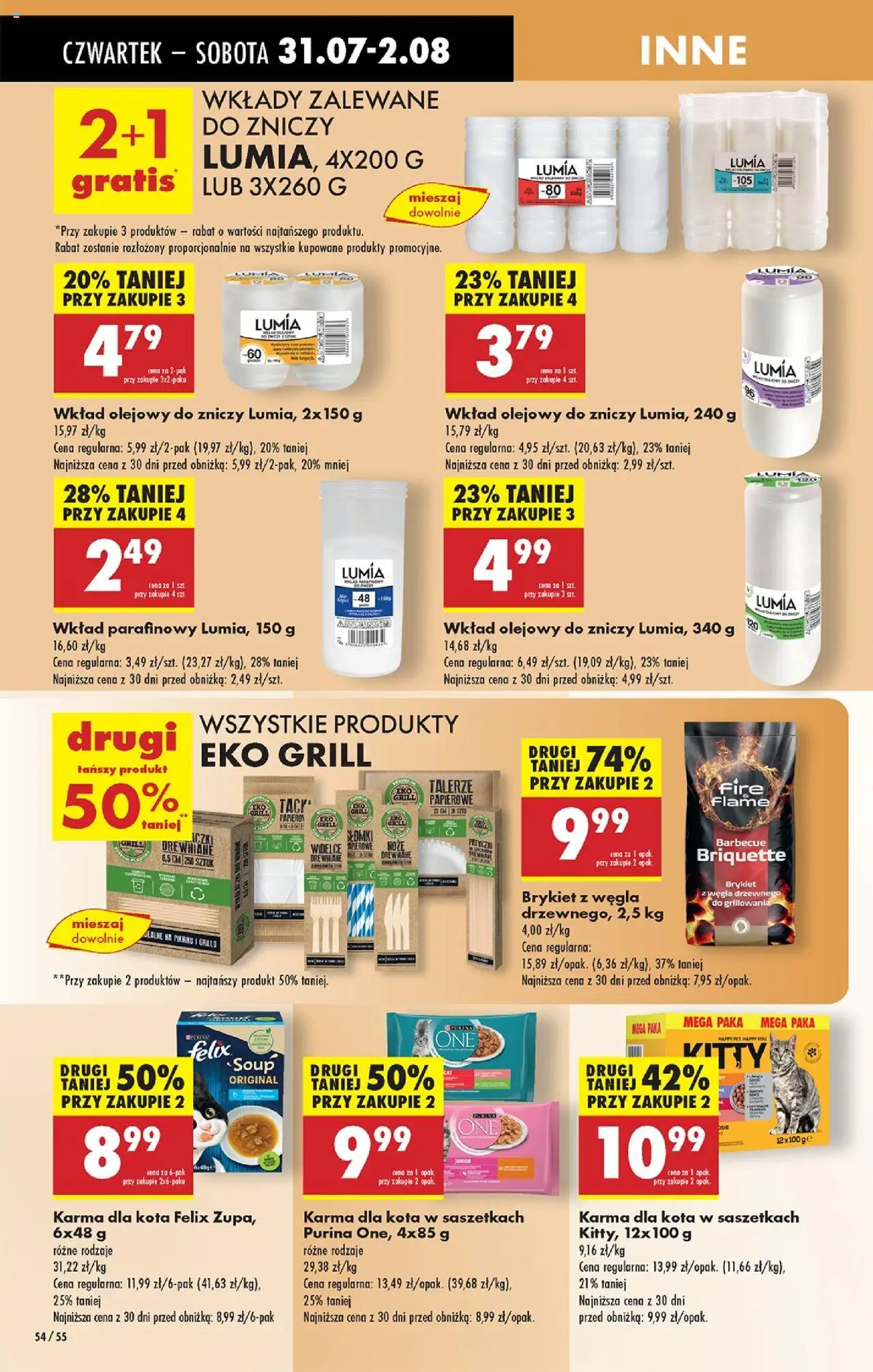 Biedronka gazetka - Oferta W tym tygodniu od 31.07.2025 | Strona: 72 | Produkty: Grill, Talerze, Słomki, Karma dla kota