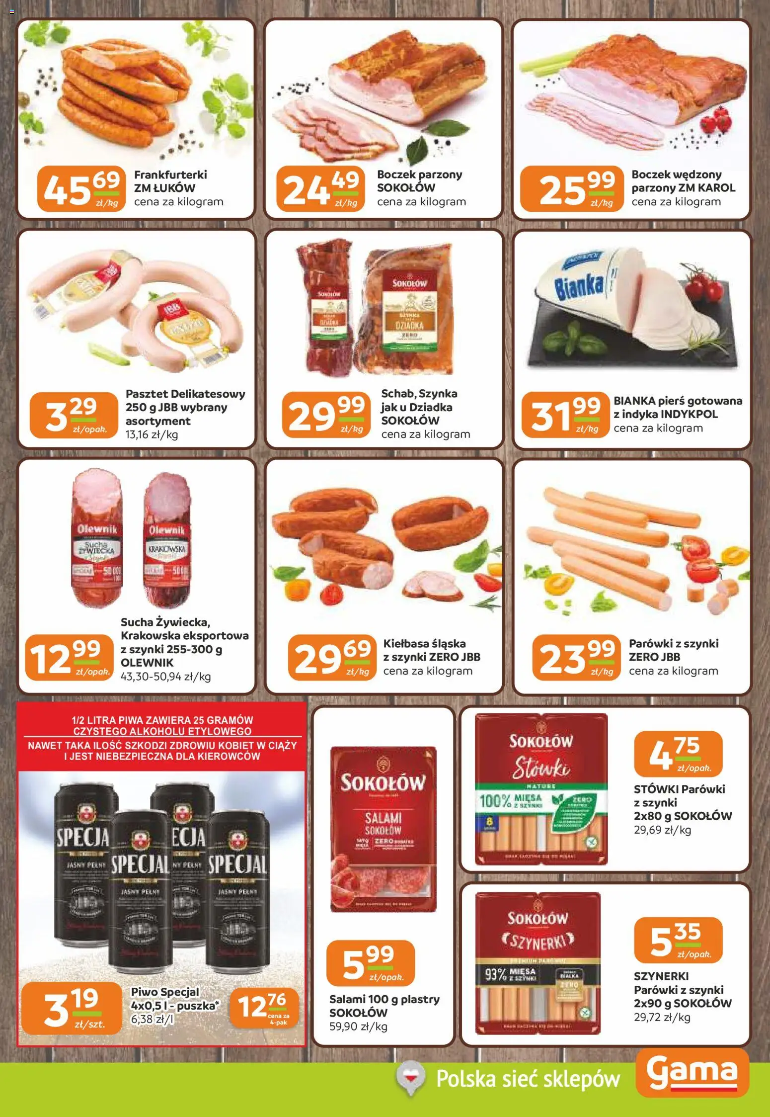 Gama Gazetka od 12.02.2026 | Strona: 3 | Produkty: Kiełbasa, Parówki z szynki, Boczek, Boczek parzony