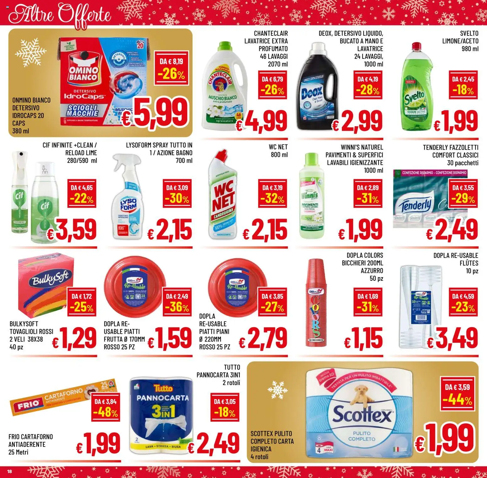 Volantino A&O del 10.12.2025 | Pagina: 18 | Prodotti: Sgrassatore, Frutta, Lavatrice, Bagno