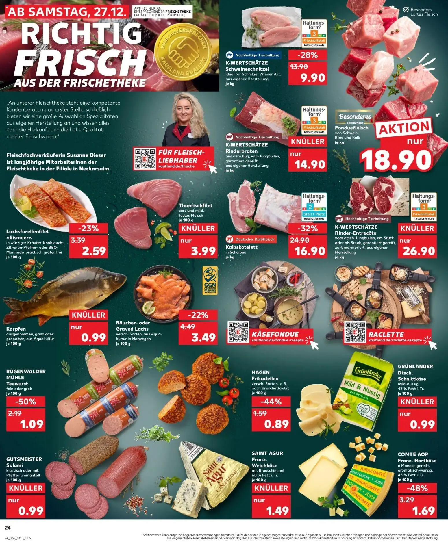 Kaufland prospekt Dallgow-Döberitz	 – gültig ab 28.12.2025 | Seite: 24 | Produkte: Mühle, Schnitzel, Salami, Raclette