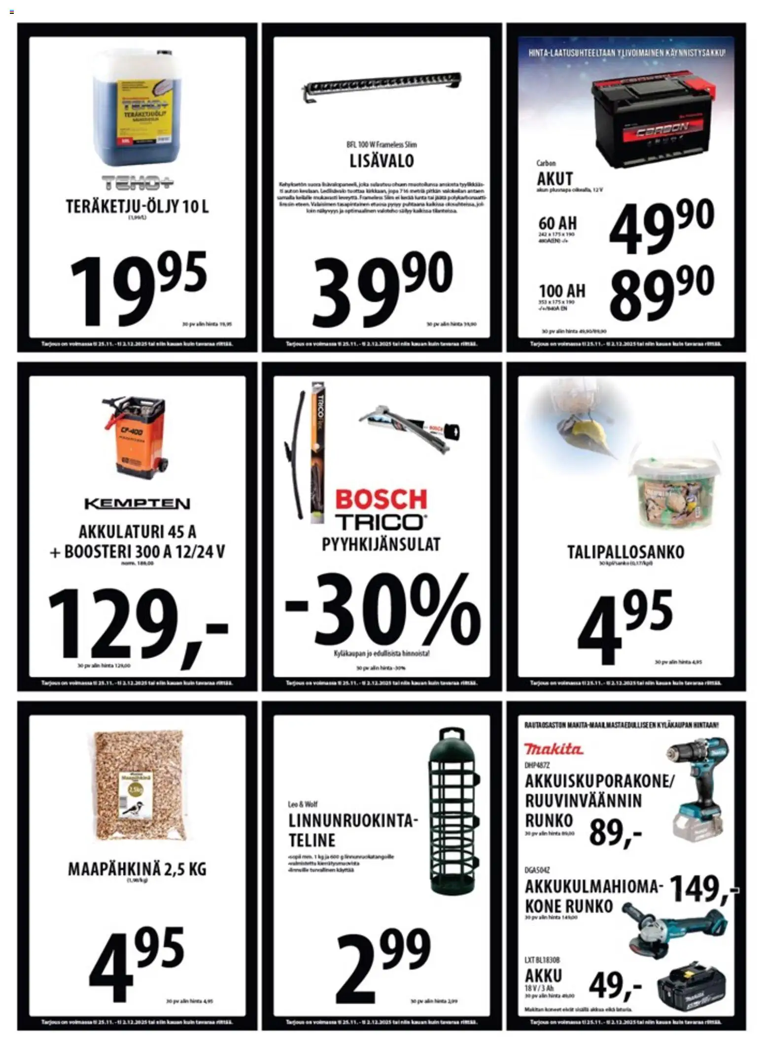Tuuri - Black Friday – voimassa 25.11.2025 alkaen | Sivu: 30 | Tuotteet: Akku