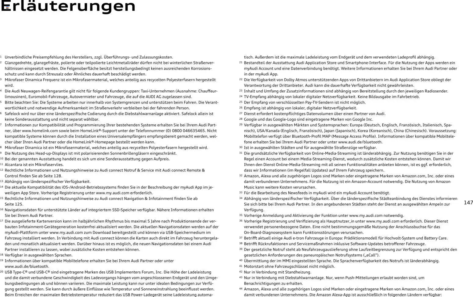 Audi Q8 – gültig ab 06.11.2025 | Seite: 147 | Produkte: USB, Navigation, Smartphone