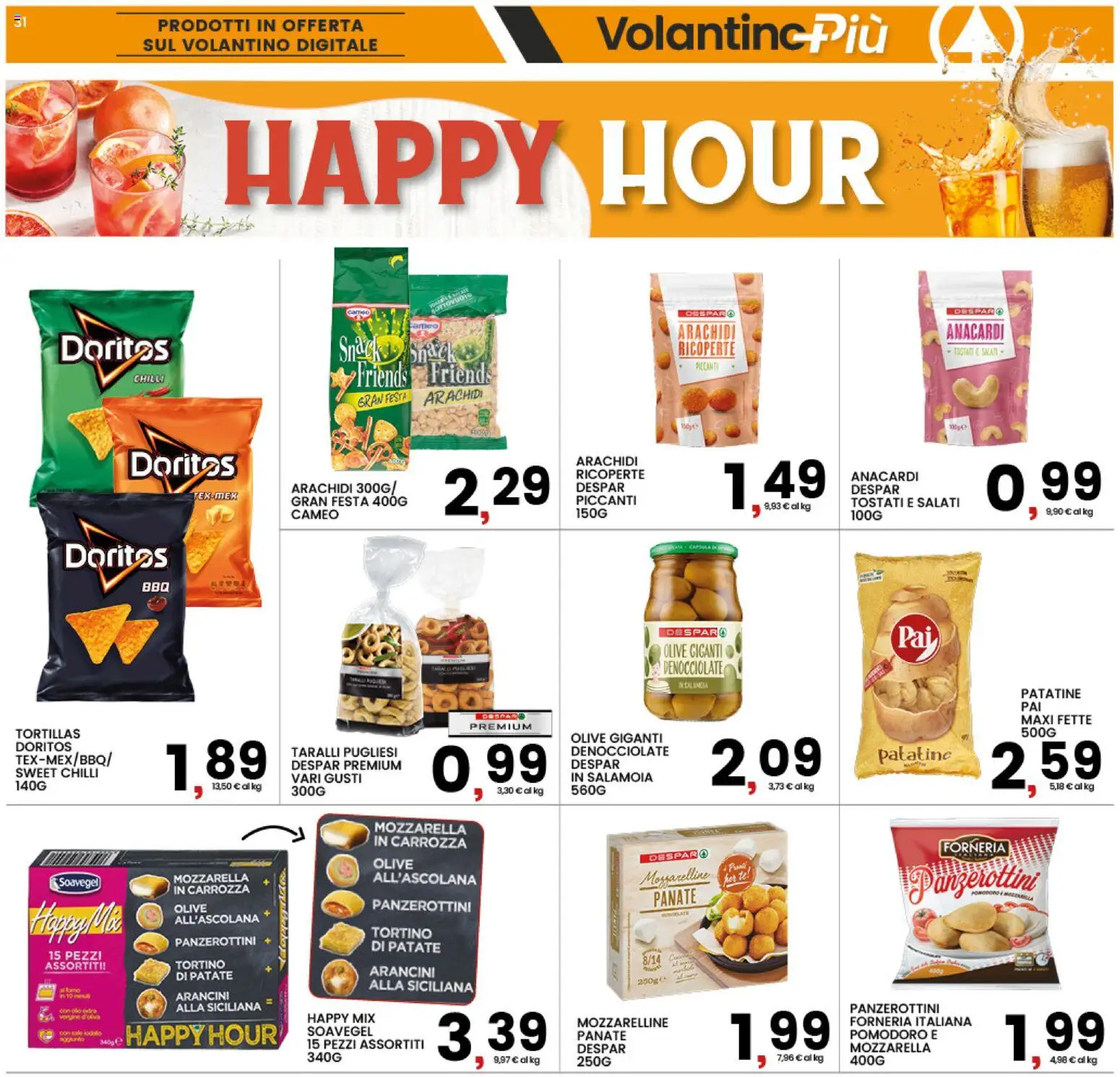 Volantino Interspar del 25.03.2026 | Pagina: 31 | Prodotti: Patate, Mozzarella, Olive, Tortillas