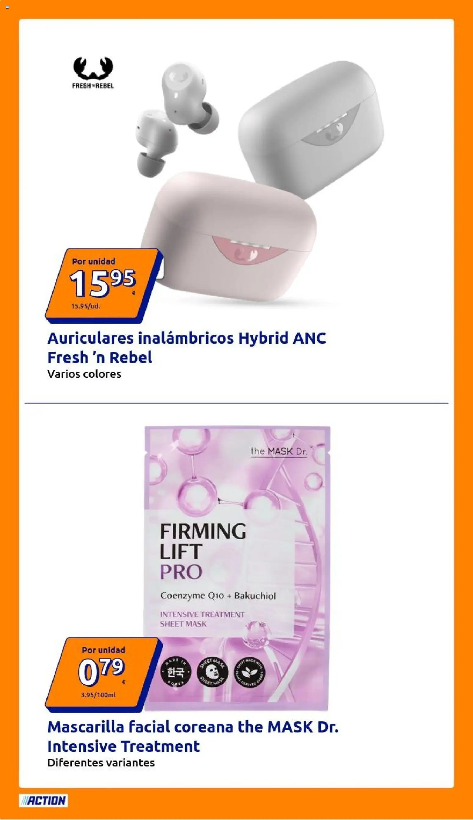Action folleto │ válido desde el 25.03.2026 | Página: 8 | Productos: Mascarilla facial, Auriculares