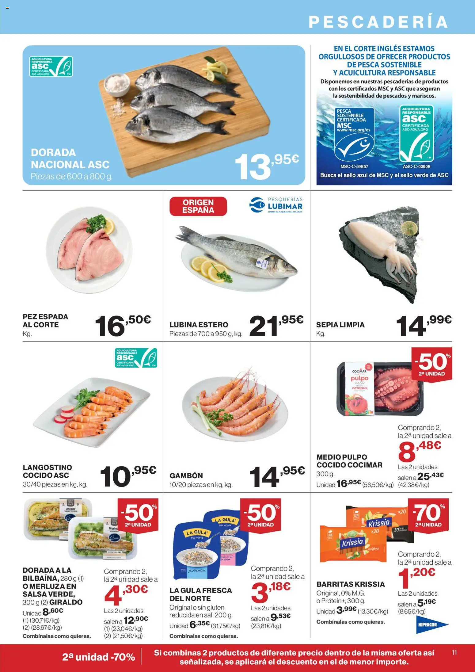 Hipercor catálogo │ válido desde el 09.04.2026 | Página: 11 | Productos: Langostino
