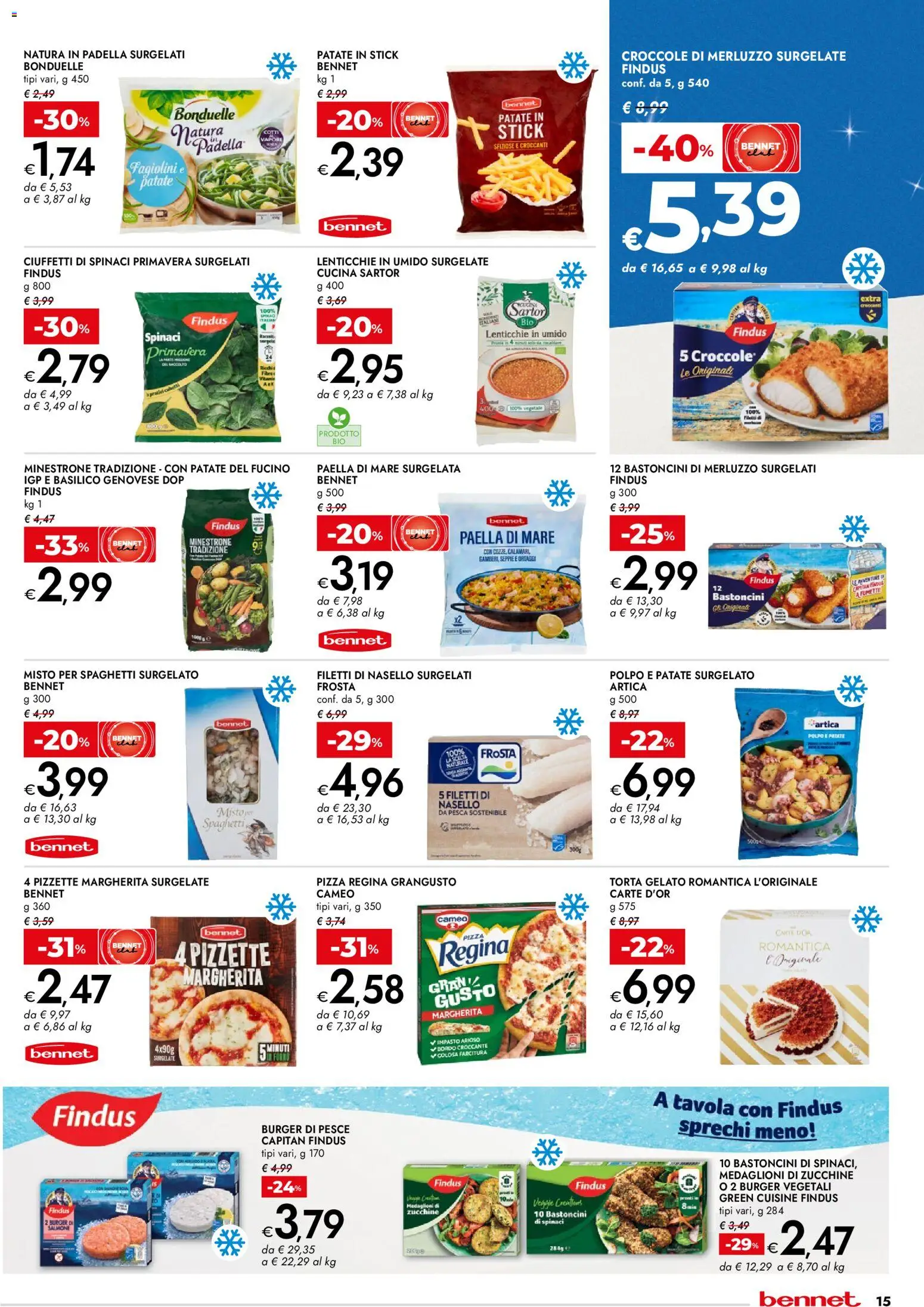Volantino bennet del 27.12.2025 | Pagina: 15 | Prodotti: Merluzzo, Polpo, Zucchine, Nasello