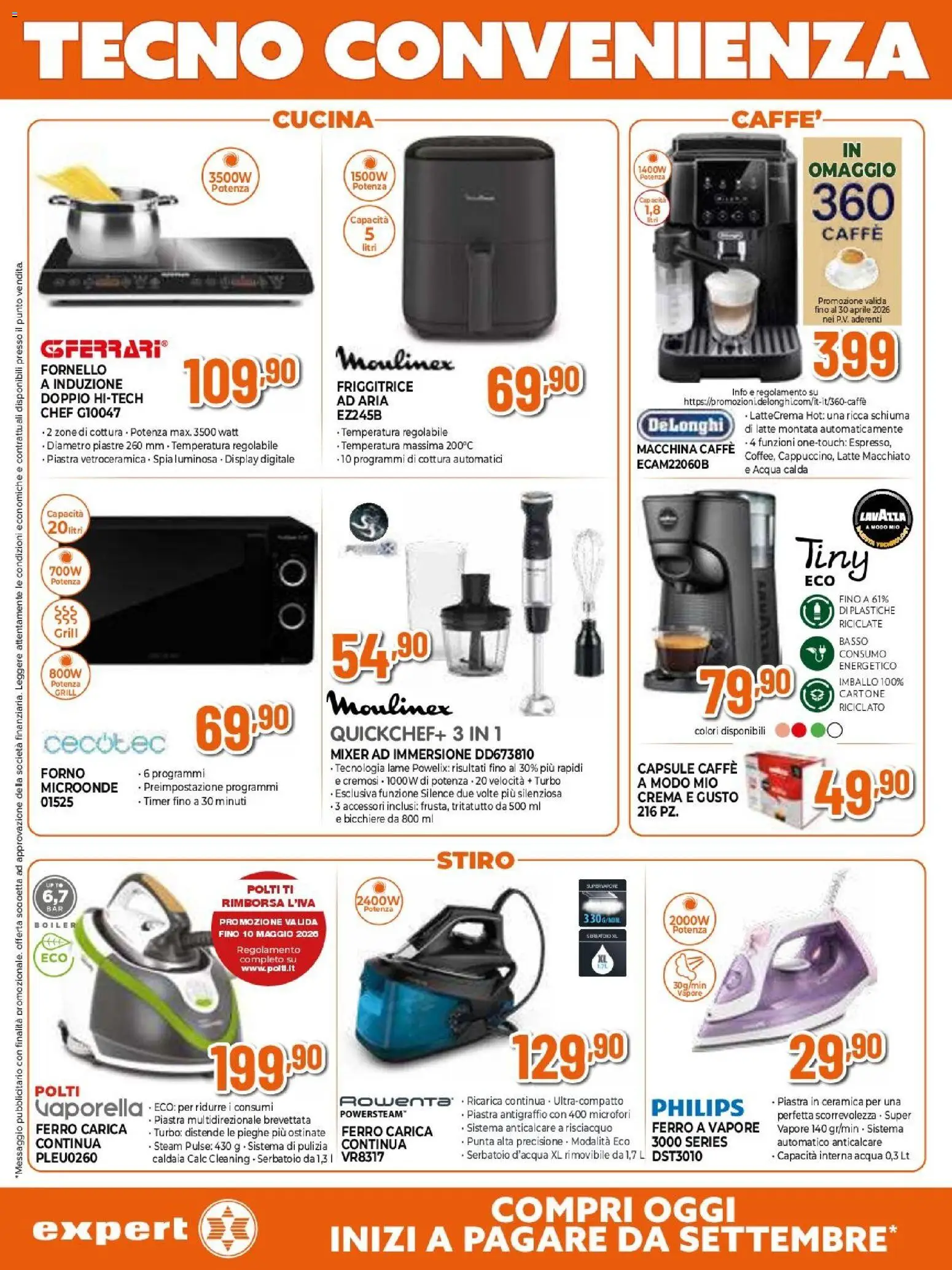 Volantino Expert del 26.03.2026 | Pagina: 20 | Prodotti: Crema, Caldaia, Acqua, Friggitrice