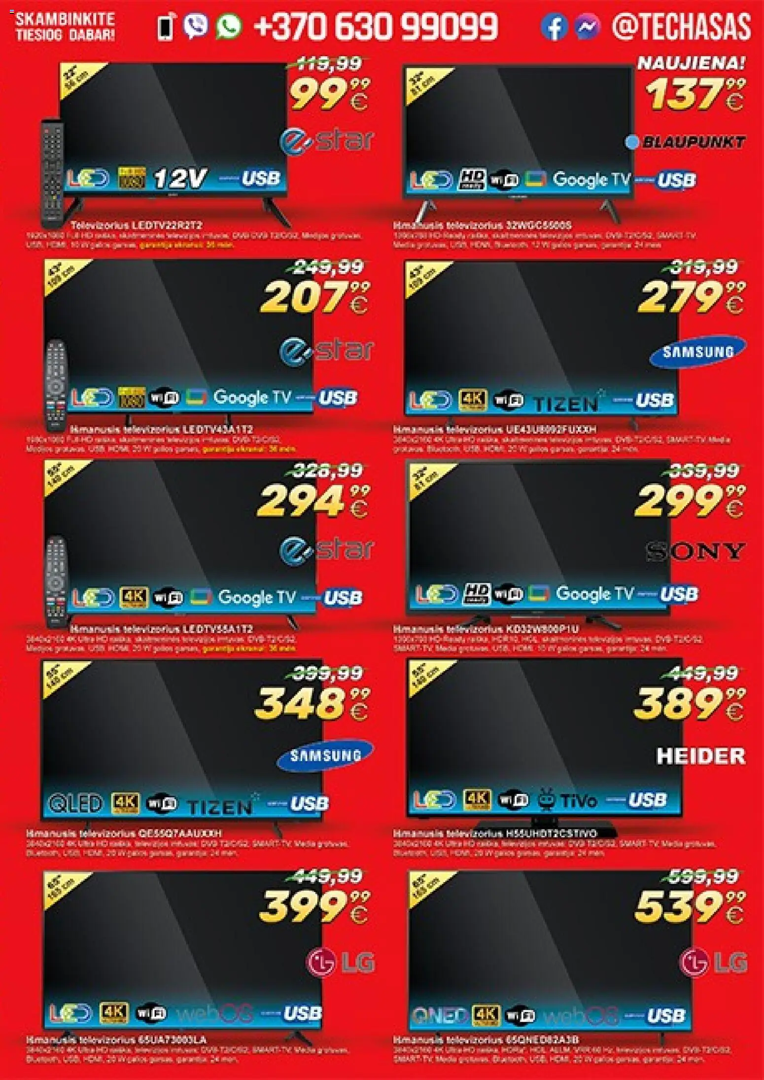 TECHasas akcijos nuo 09.03.2026 | Puslapis: 3 | Prekių: Tv, USB