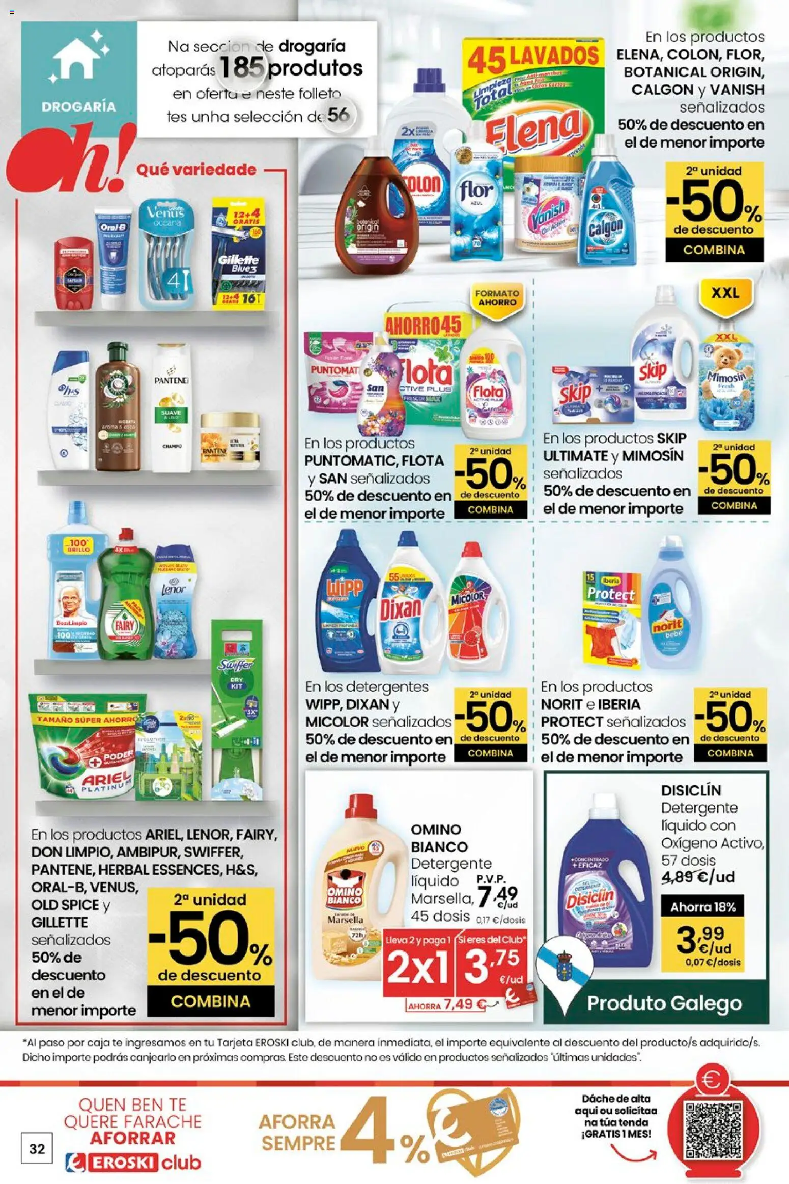Eroski - Quen ben te quere farache aforrar │ válido desde el 15.01.2026 | Página: 32 | Productos: Detergente, Té, Caja