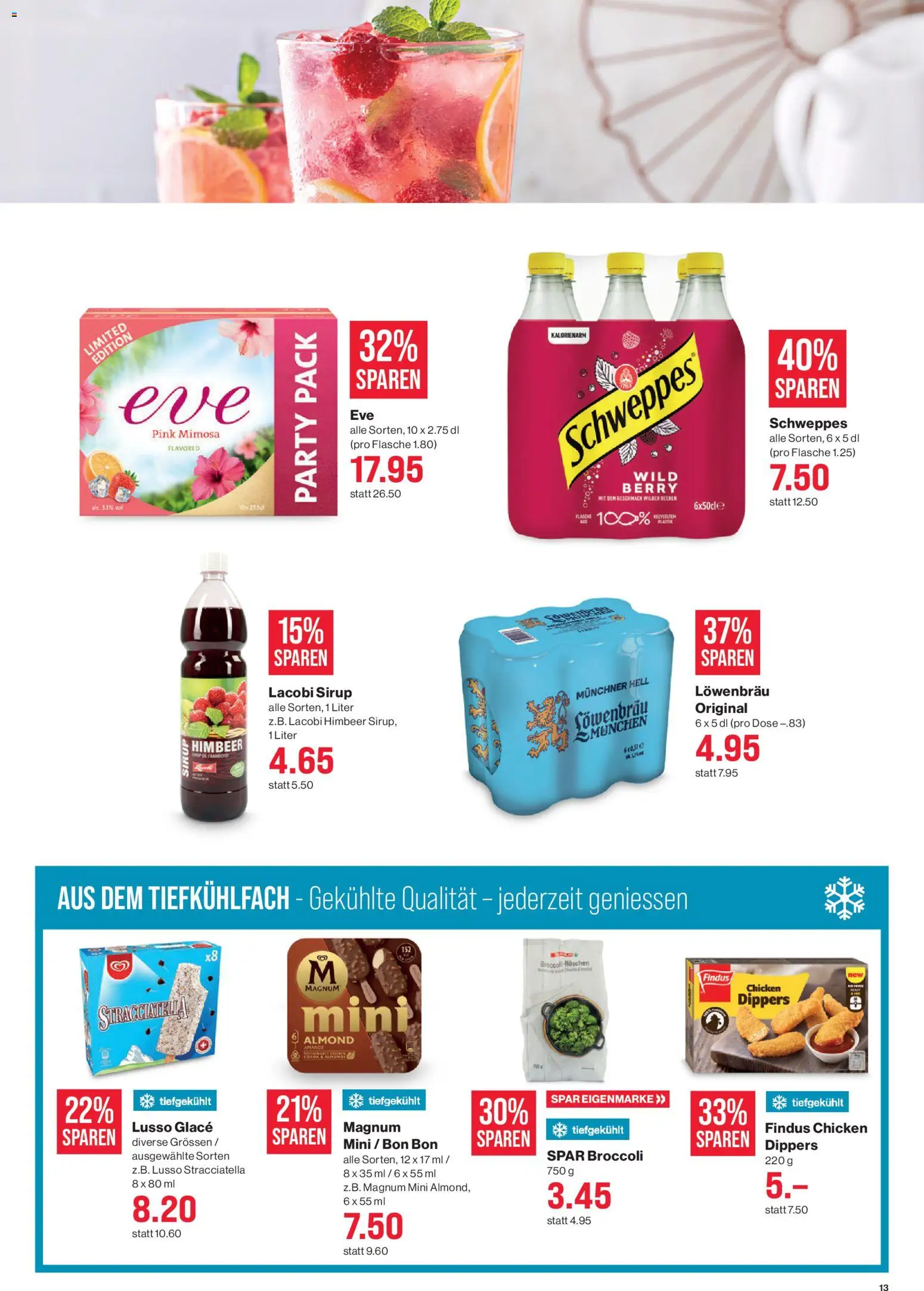 SPAR aktionen – gültig ab 09.04.2026 | Seite: 13 | Produkte: En Kommode, Glace, Sirup