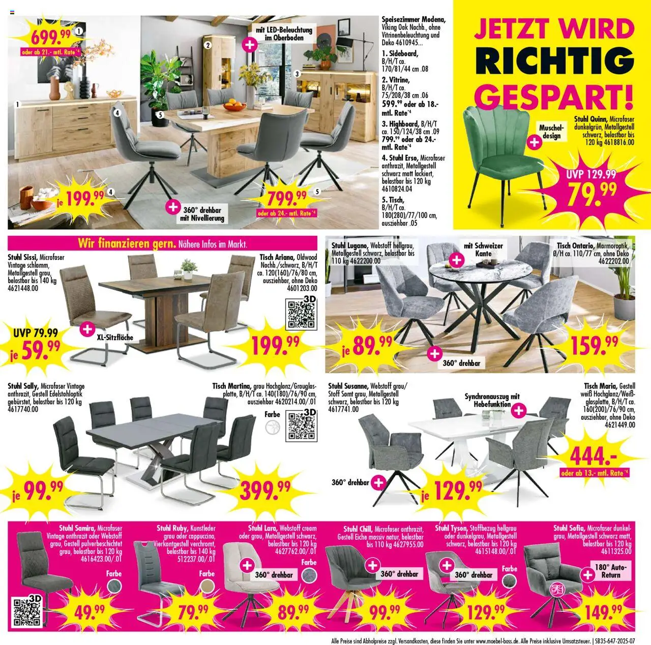 SB Möbel Boss Prospekt Neubrandenburg - gültig ab dem 23.08.2025 | Seite: 7 | Produkte: Tisch, Stuhl