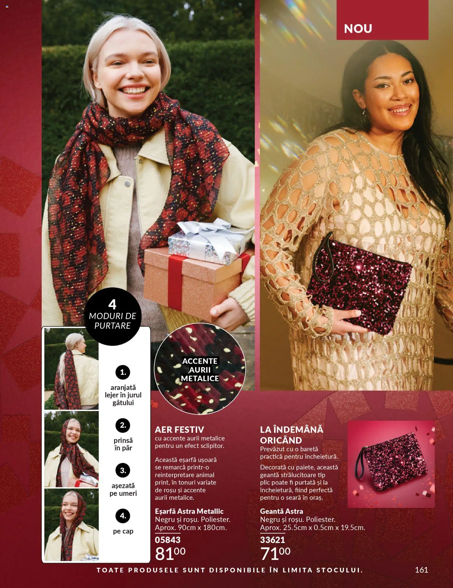 Noul catalog Avon – valabil de la 01.12.2025 | Pagină: 161 | Produse: Eșarfă, Geantă