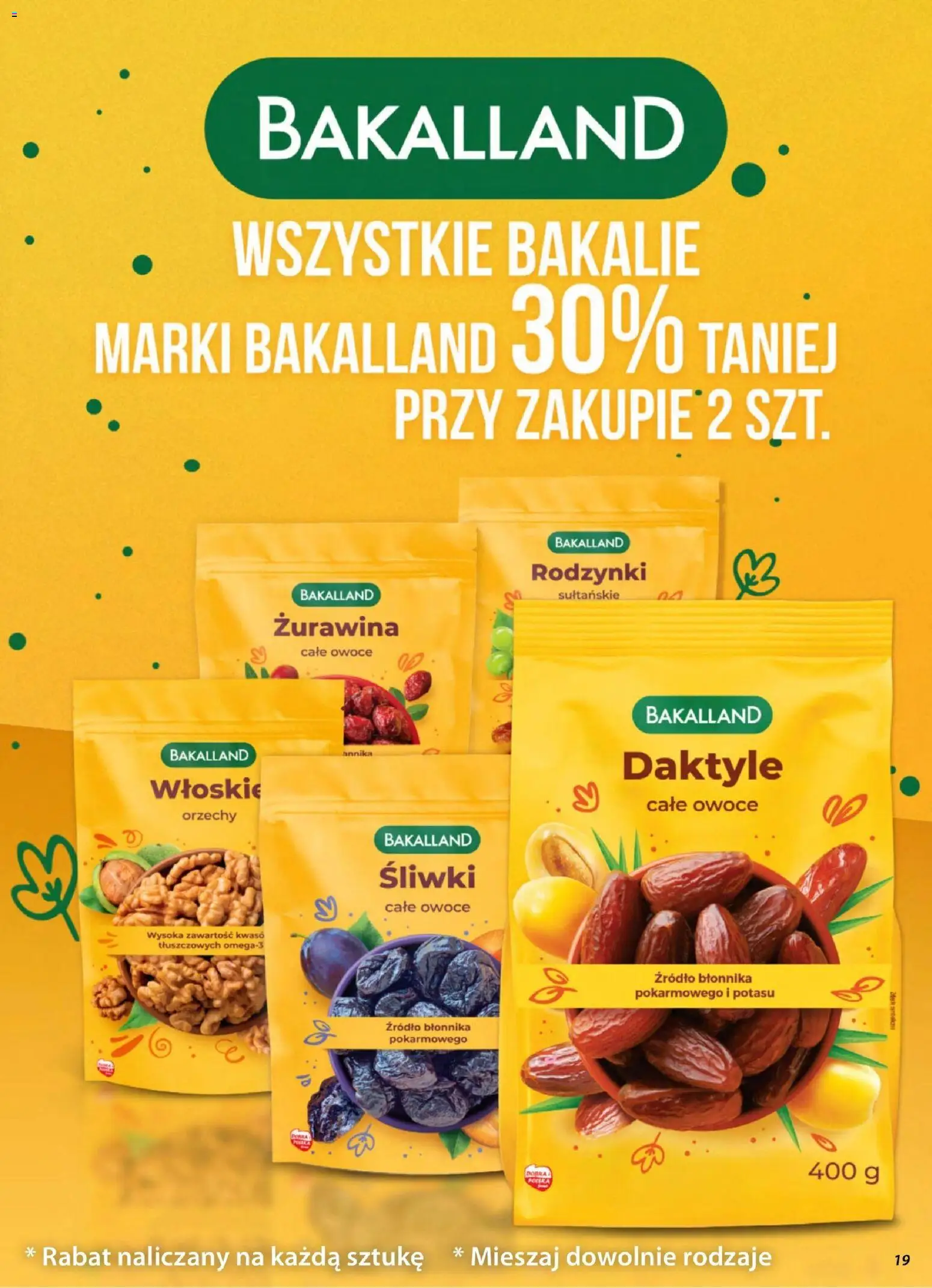 Dino gazetka od 25.03.2026 | Strona: 19 | Produkty: Daktyle, Śliwki, Orzechy, Rodzynki
