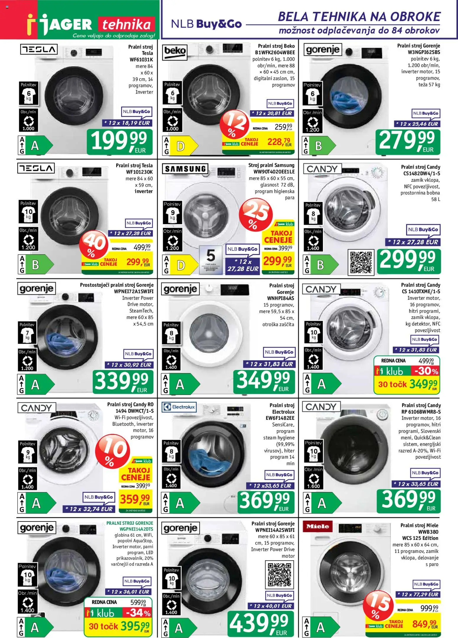 Novi Jager katalog ponudbe – veljaven od 22.04.2026 | Stran: 12 | Izdelki: Pralni stroj, Teza