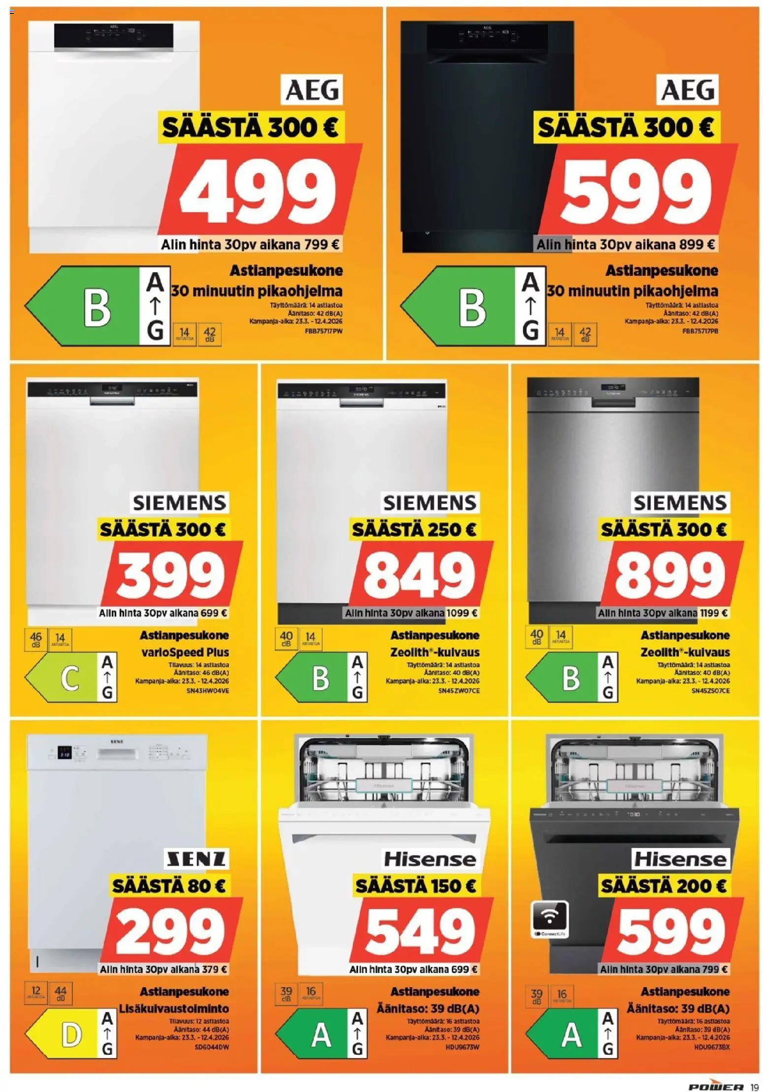 Power tarjoukset – voimassa 23.03.2026 alkaen | Sivu: 20 | Tuotteet: Astianpesukone
