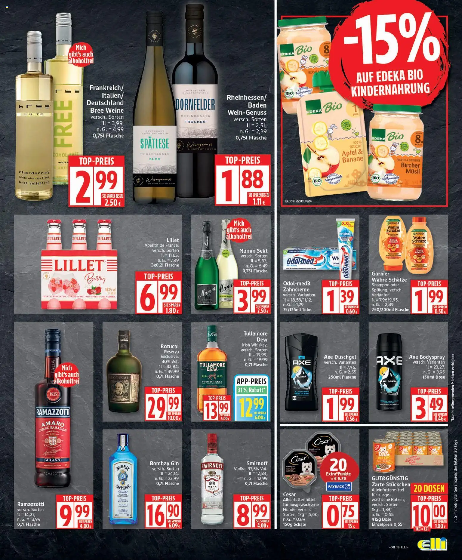 Elli Markt - Broschüre – gültig ab 09.03.2026 | Seite: 13 | Produkte: Äpfel, Lillet, Smirnoff, Whiskey
