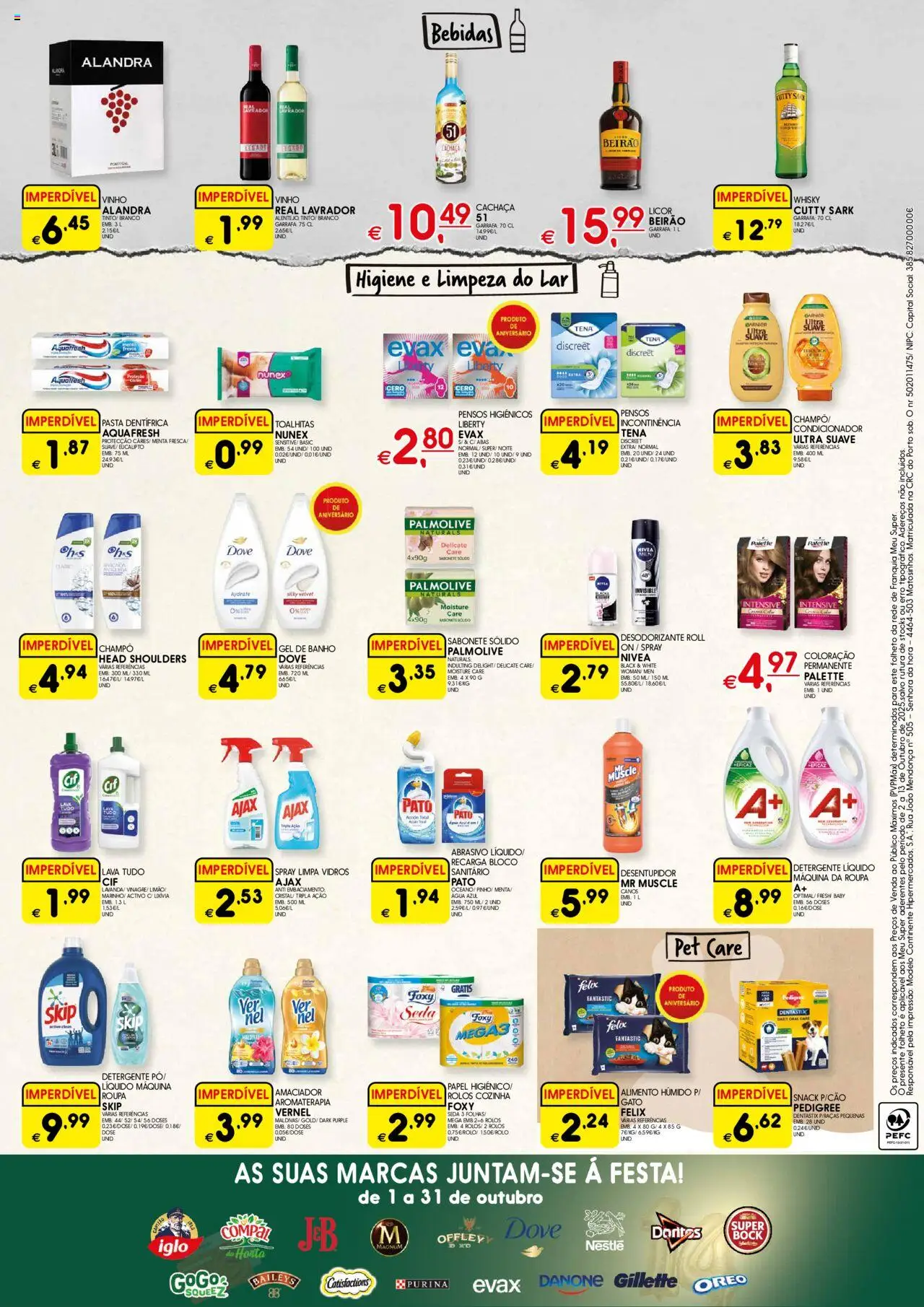 Meu Super folheto │ válido de 02.10.2025 | Página: 4 | Produtos: Whisky, Cachaça, Gel de banho, Detergente