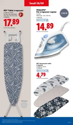  | Page: 50 | Produits: Table à repasser, Fer à repasser, Table
