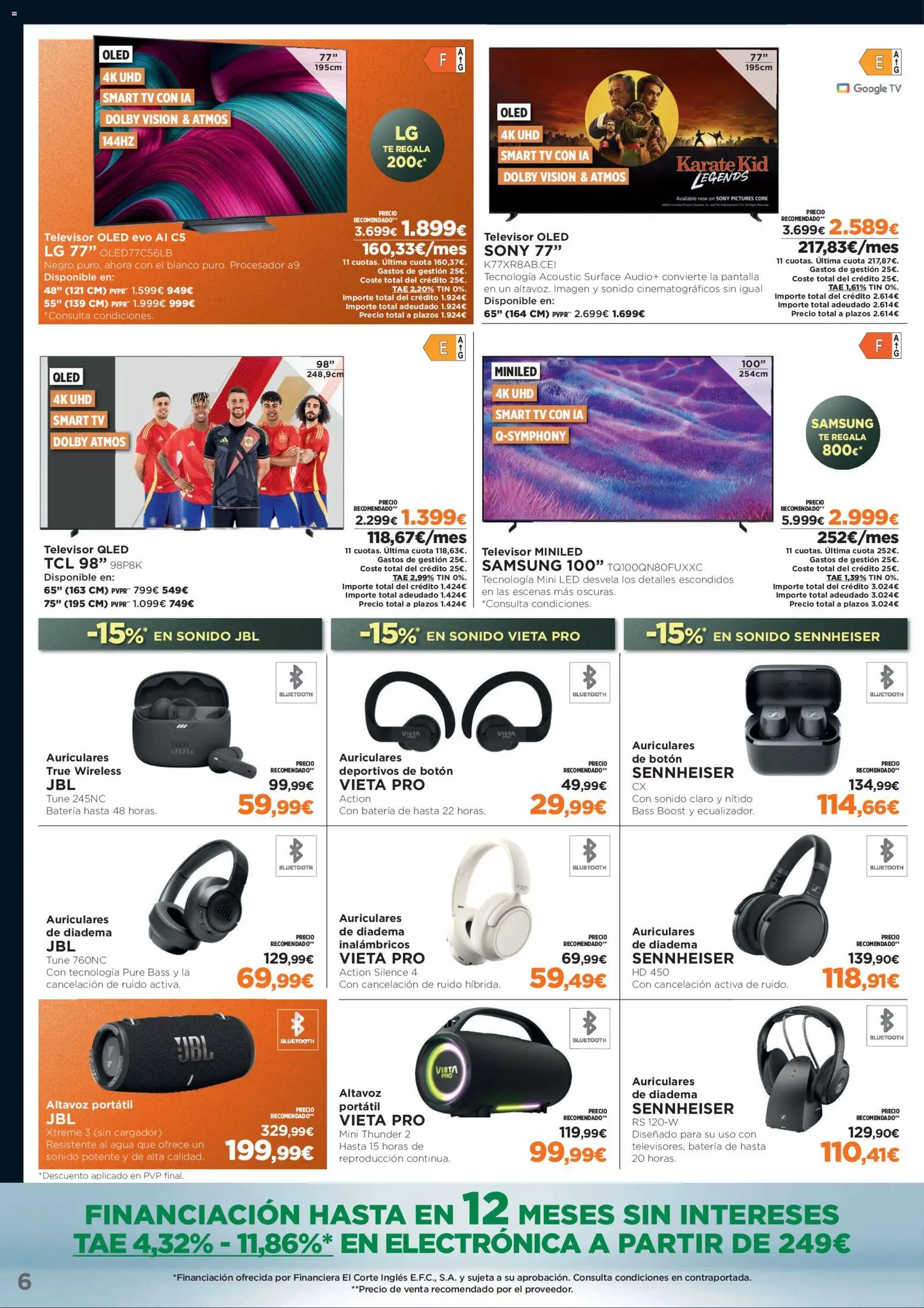 El Corte Inglés Black Friday │ válido desde el 10.11.2025 | Página: 6 | Productos: Té, Audio, Altavoz, Batería