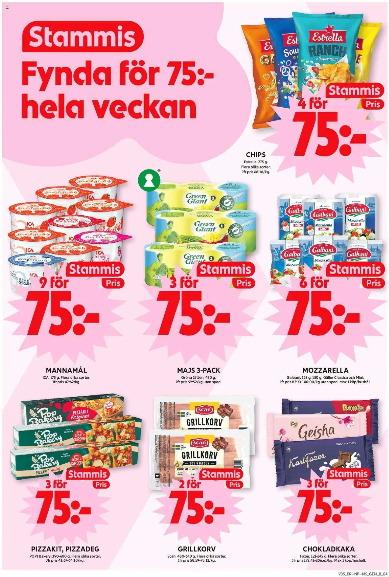 ICA Maxi reklamblad aktuell från 25.08.2025 | Sida: 4 | Produkter: Galler, Chips, Grillkorv, Majs